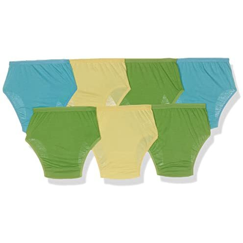 Rupa Jon Plain Panty For Girls, 100% Cotton Fabric, Outer Elastic, Pack Of 7 Assorted