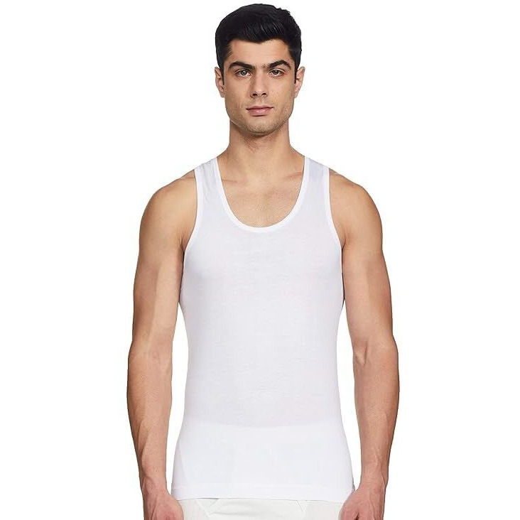 Rupa Jon Sleeveless Vest For Men, 100% Cotton Fabric, Round Neck, Pack Of 2