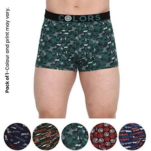 Rupa Classic Regular Solid Frontline Men's Printed Mini Trunks | Soft-Touch Cotton Stretch | Snug Fit | Breathable Fabric | Pack Of 1-Assorted Colour & Print May Vary (Pack Of 2) (105 85)