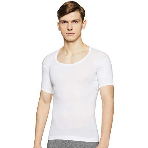 Rupa Jon Half Sleeves Vest For Men, 100% Cotton Fabric, Round Neck, Pack Of 2 White