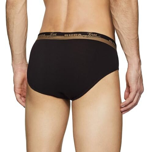 Rupa Jon Obamaa Briefs For Men, 100% Cotton Fabric, Breathable, Outer Elastic, Pack Of 5 Assorted