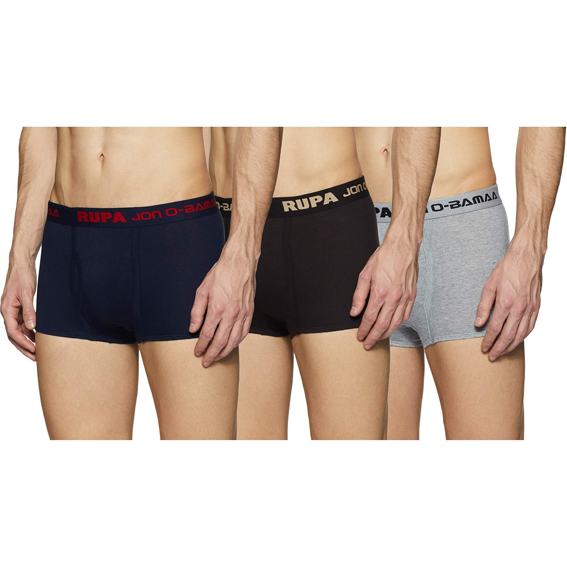 Rupa Jon Men's Cotton Trunks (Pack Of 3)(8903978687988_Jn Obama_100_Navy,Sky,Coffee_Xxl)
