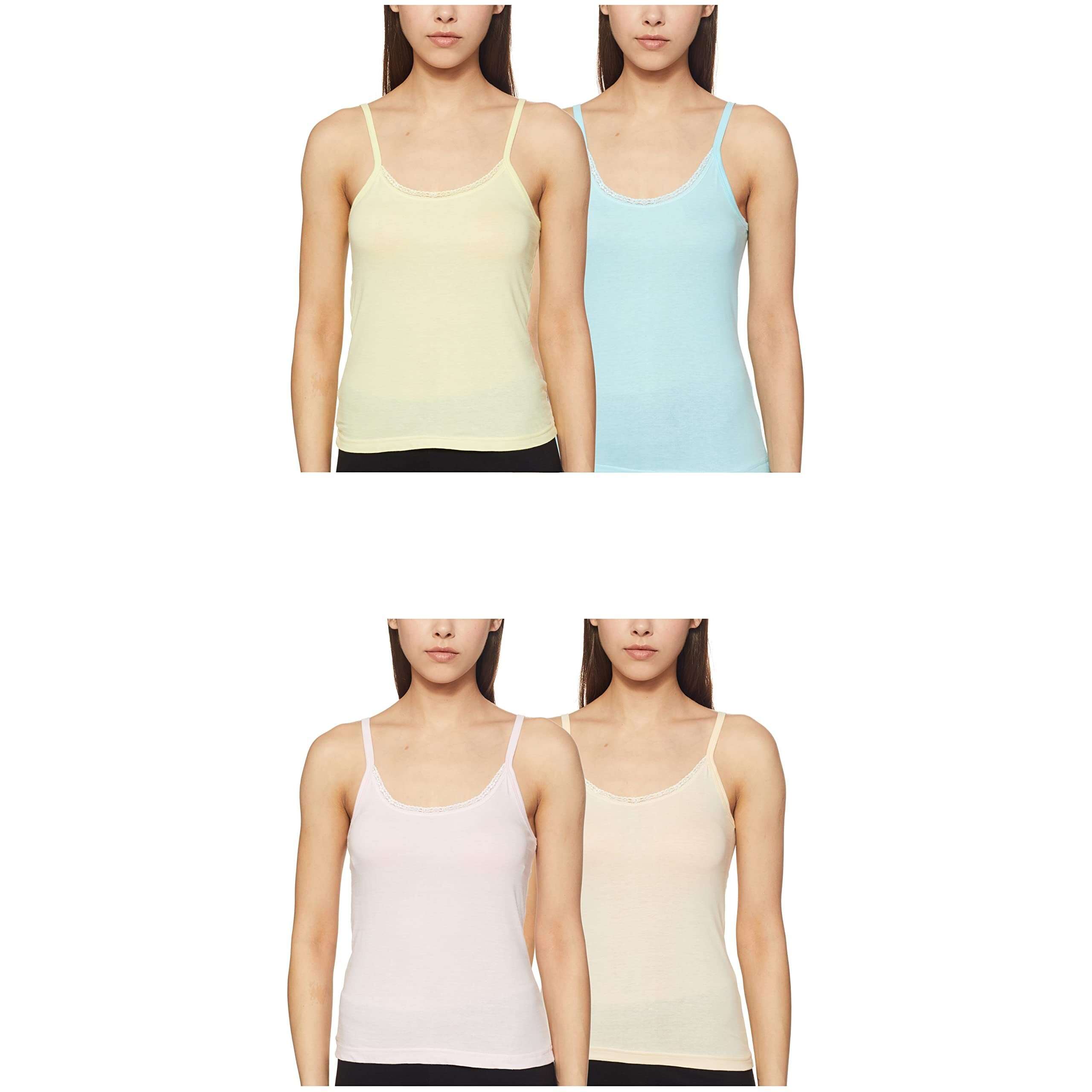 Rupa Jon Women's Solid Standard Camisole (Jon Aishwarya-Assrt-Slips-P5-80_Multicolor S)