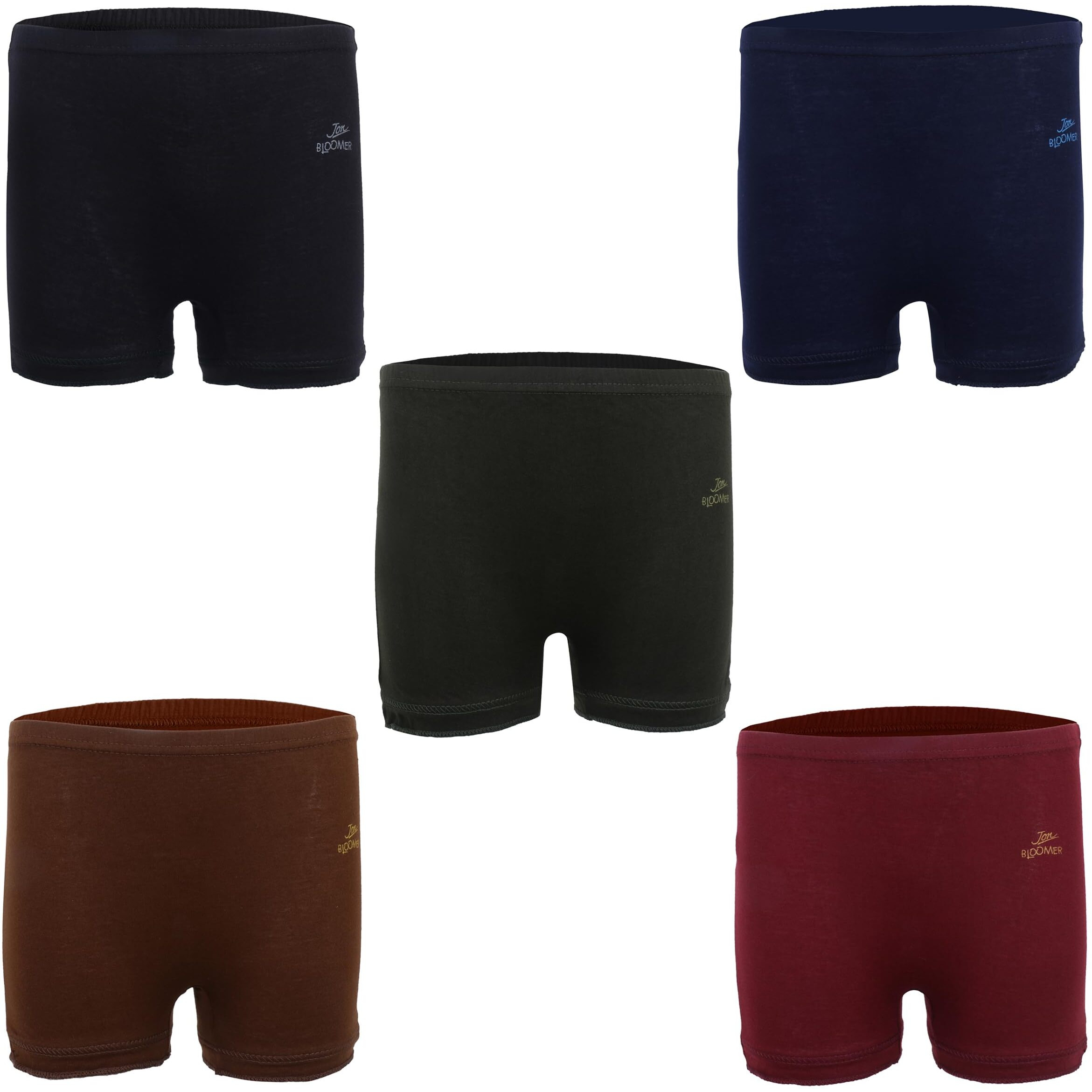Rupa Jon Solid Trunk For Boys | 100% Cotton Fabric | Inner Elastic | Pack Of 5 Assorted