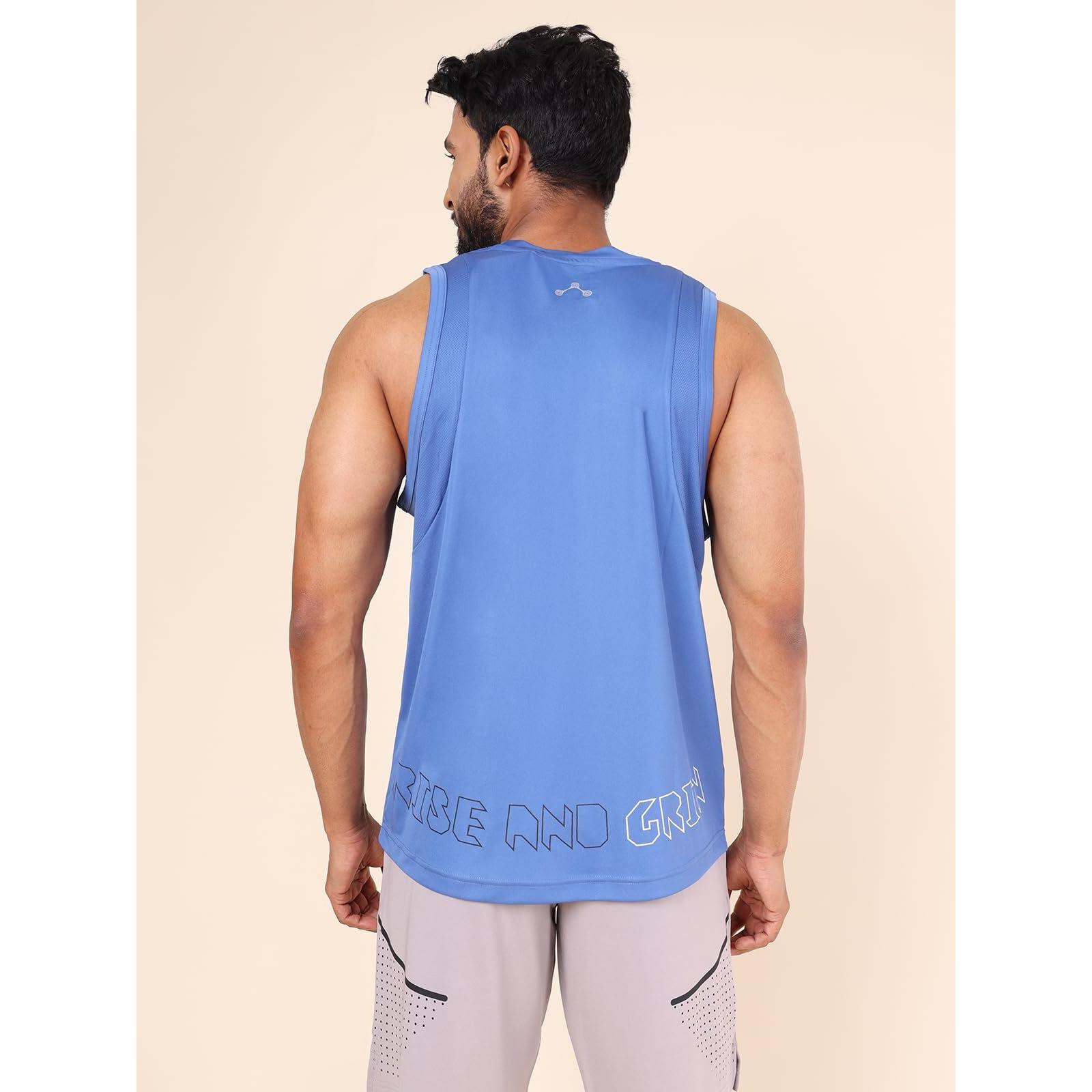 Rupa Colors Mens Playsure Dry Fit Activewear Tank Top | 100% Polyester Fabric | Power Mesh Armholes | Cut-Sew Design Colony Blue