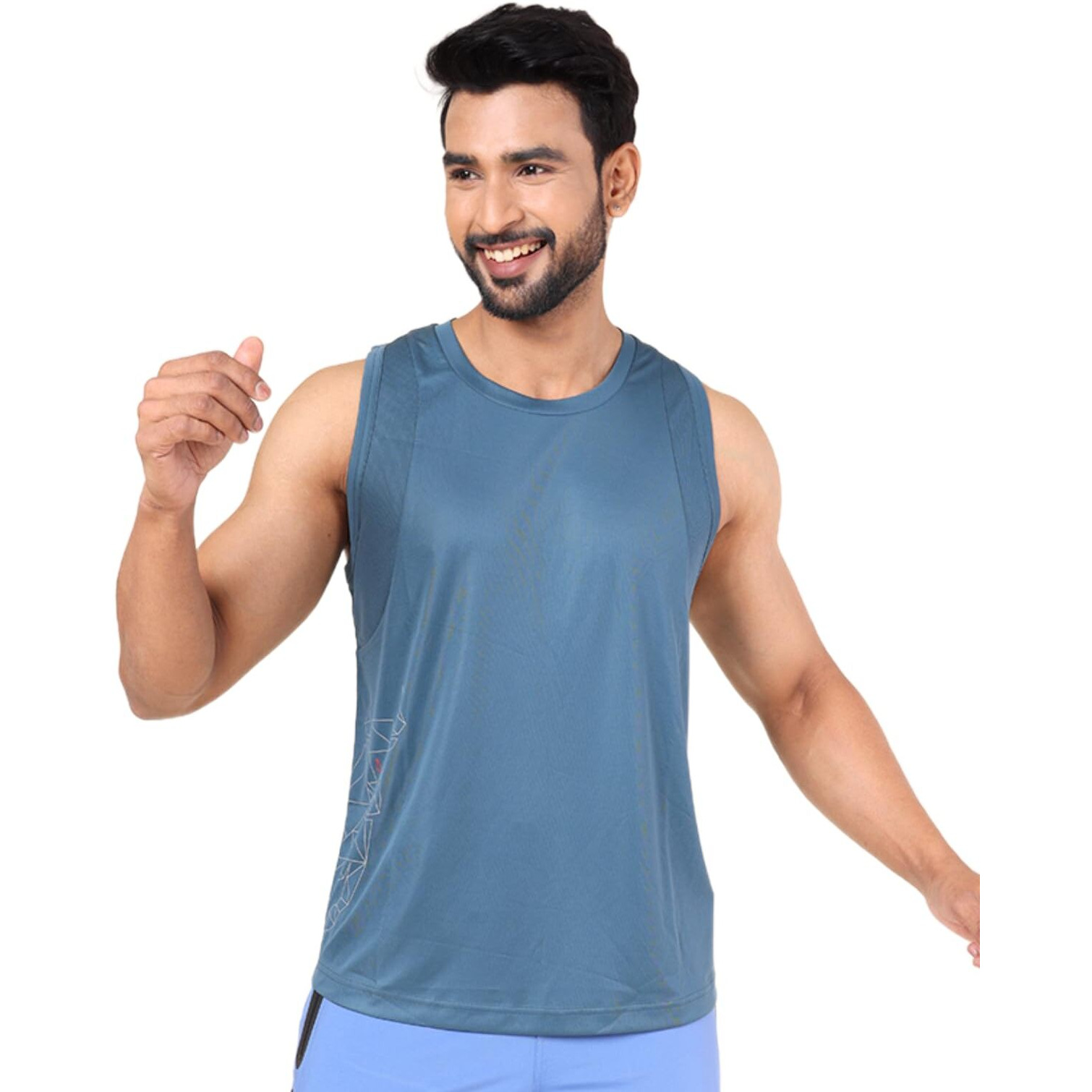 Rupa Colors Mens Playsure Dry Fit Activewear Tank Top | 100% Polyester Fabric | Power Mesh Armholes | Cut-Sew Design