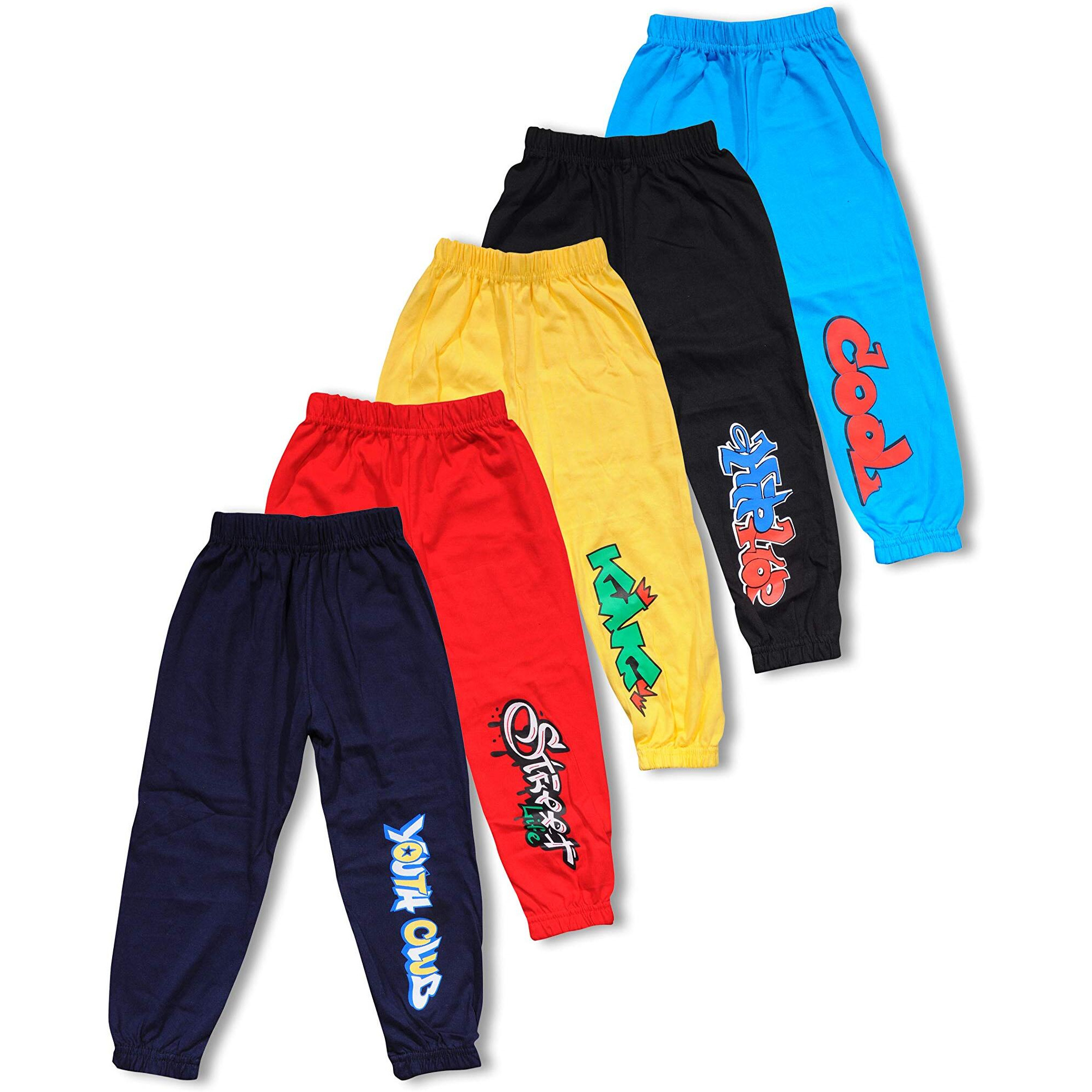 T2F Boys Printed Track Pants (Pack Of 5)