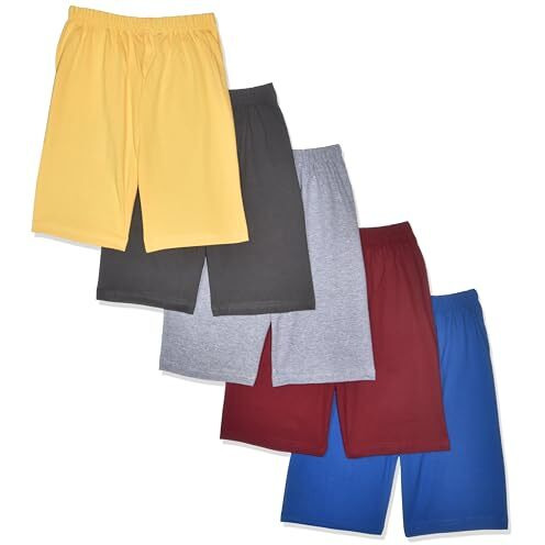 T2F Boy Printed Regular Fit Shorts(Pack Of 5),Multi,8-9 Years