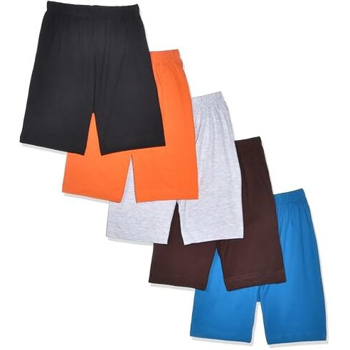 T2F Boy Printed Regular Fit Shorts(Pack Of 5),Multi,8-9 Years