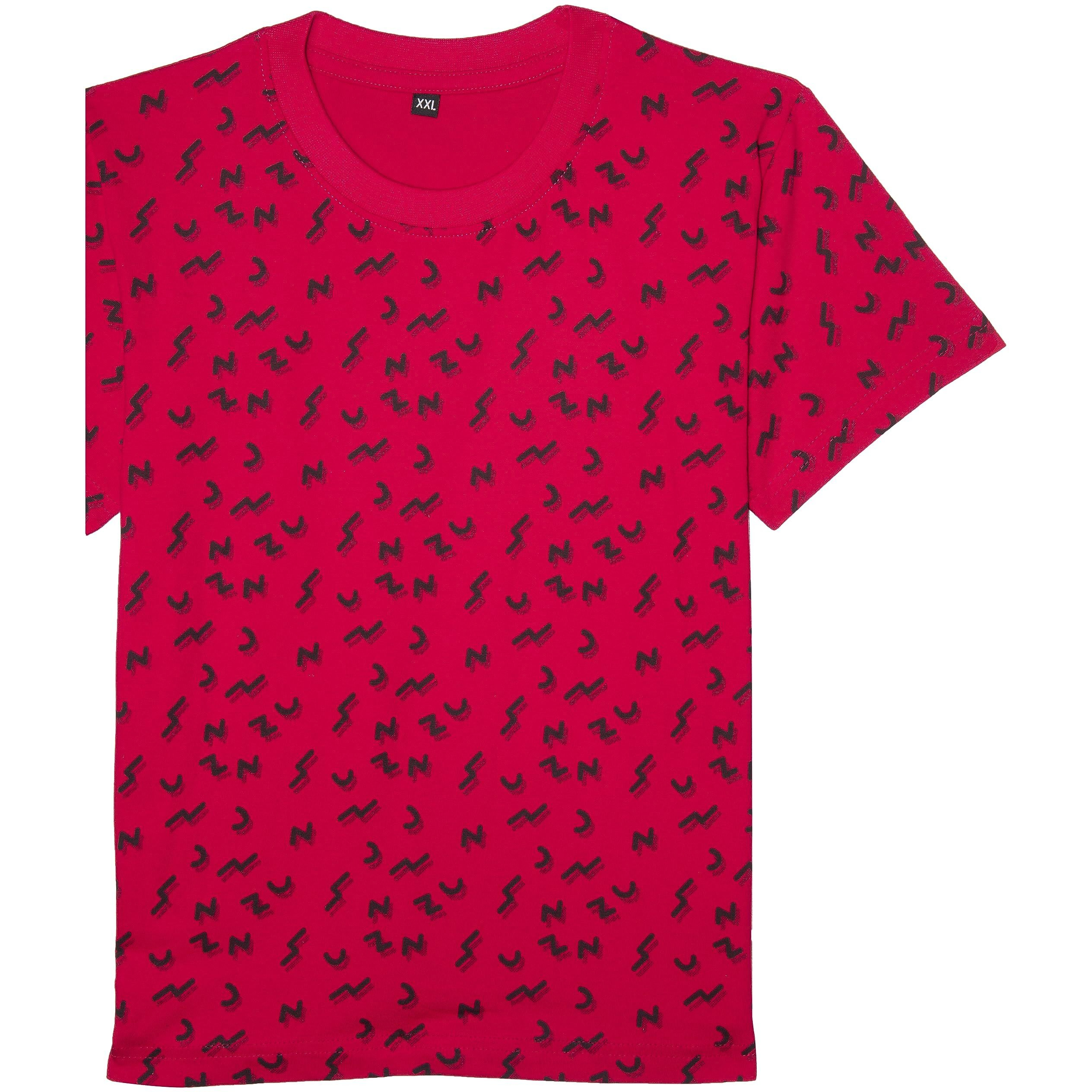 T2F Boy Cotton Printed Regular Fit T-Shirt (Pack Of 5),Multicolour,13-14 Years