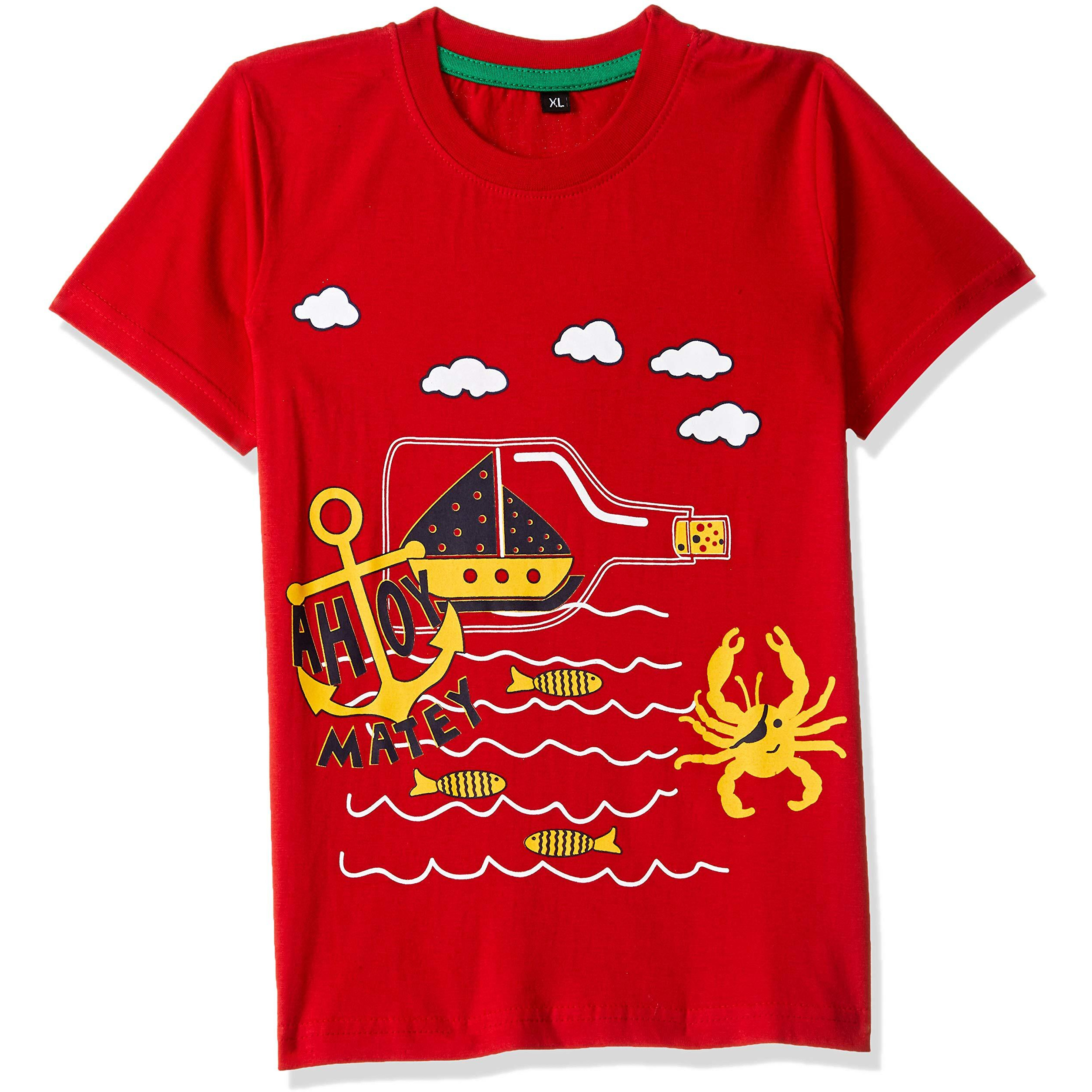 T2F Boy Cotton Printed Regular Fit T-Shirt (Pack Of 5),Multicolour,4-5 Years