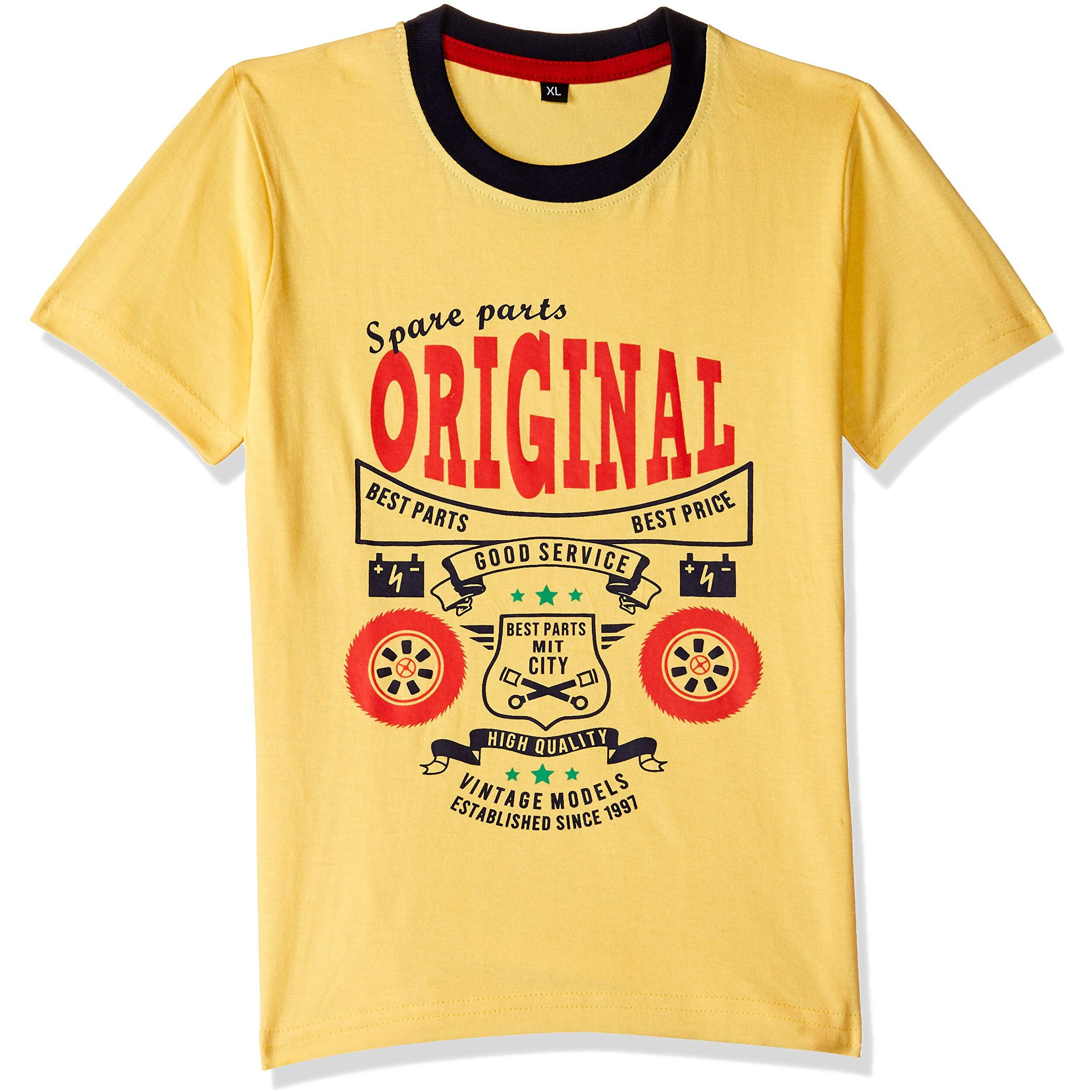 T2F Boy Cotton Printed Regular Fit T-Shirt (Pack Of 5),Multicolour,13-14 Years