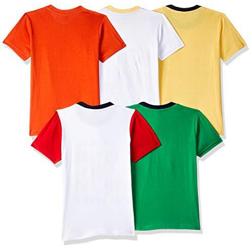 T2F Boy Cotton Printed Regular Fit T-Shirt (Pack Of 5),Multicolour,6-7 Years