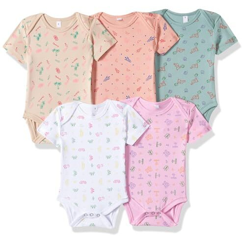 T2F Baby Girl And Baby Boys Rompers Bodysuits (Pack Of 5)(Baby-Romp-02_Multicolor 2_0-3M)