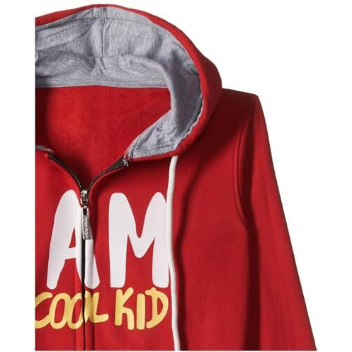 T2F Cotton Hooded Neck Regular Fit Sweatshirt (Boys-Ss_35_Red_11-12 Years)