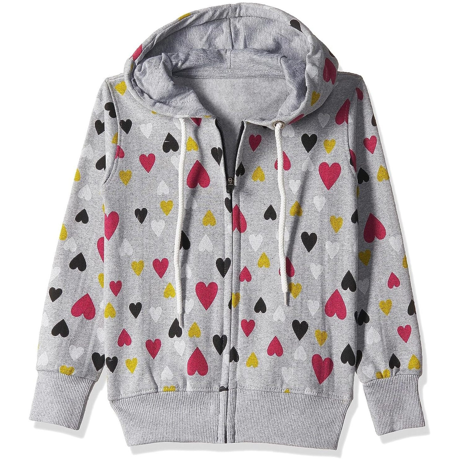 T2F Girls Cotton Hooded Regular Fit Sweatshirt (Gls-Ss-43_Multicolor_13-14 Years)