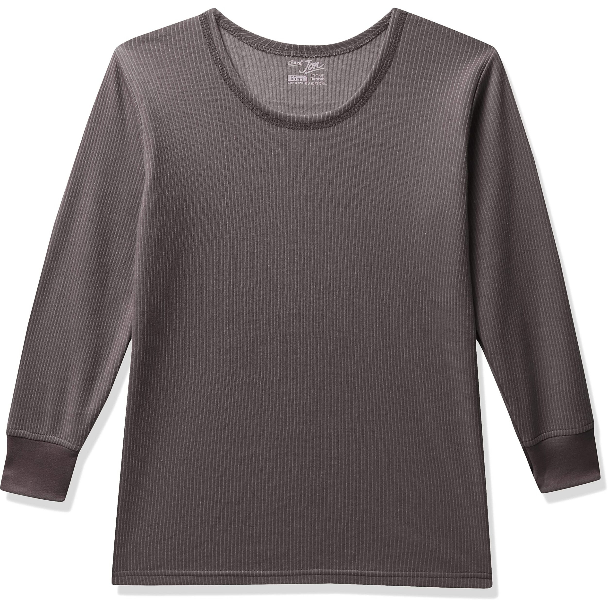Rupa Jon Winter Thermal Top For Kids Unisex In Cotton Blend |Round Neck Inner Thermal Wear | Full Sleeves And Snug Fit | Premium Thermal Vest | Regular Fit | Pack Of 1 Grey