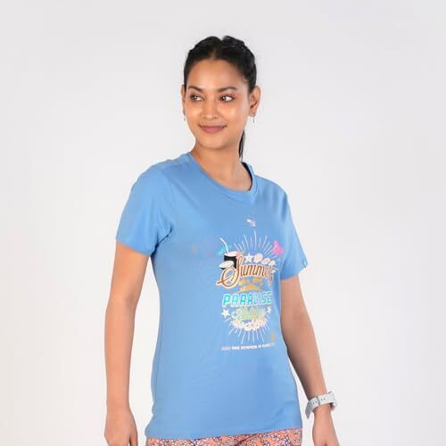 Rupa Colors Playsure Printed Cotton Blended Round Neck Women's T-Shirt, Short-Sleeve, Pack Of 1