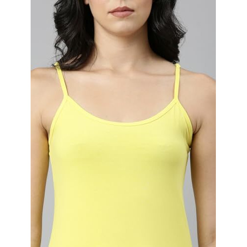 Rupa Jon Solid Regular Fit Jon Premium Camisole For Women, Stretable Cotton Fabric With Adjustable Straps. Pack Of 3 (Jn Prm Cami P03_Pink, Peach, Lemon Xxl)