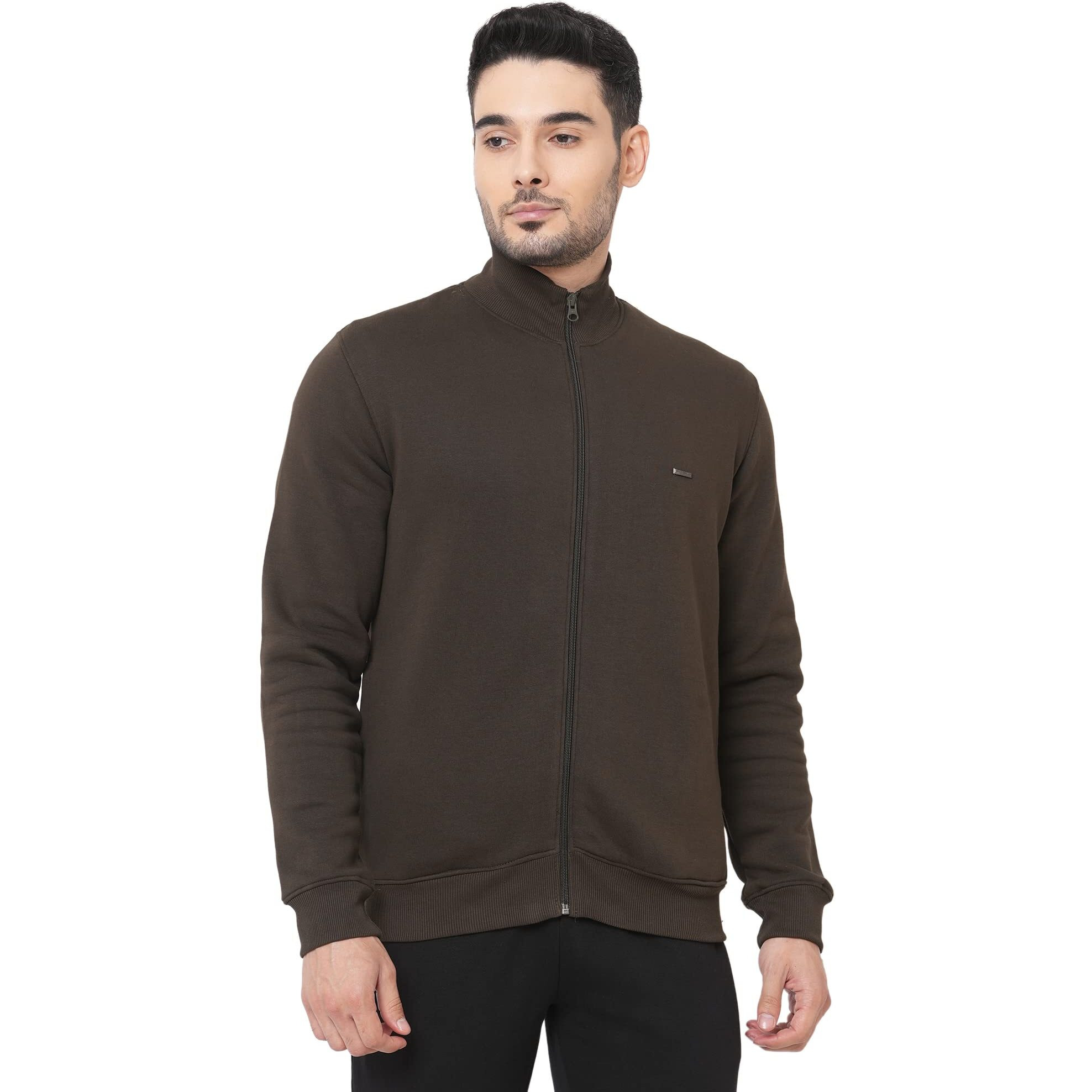 Sweet Dreams Men Solid Sweat Shirt Olive