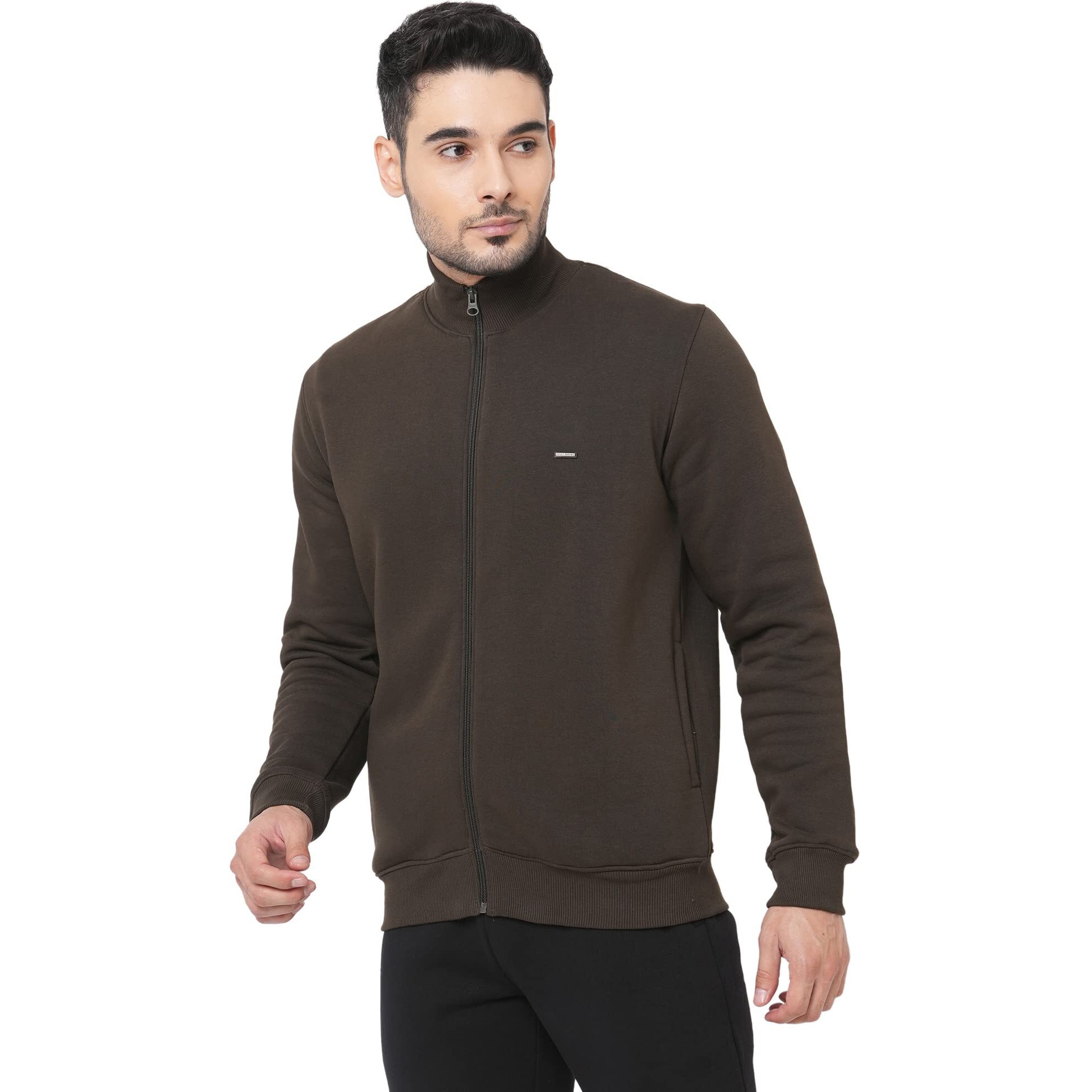 Sweet Dreams Men Solid Sweat Shirt Olive