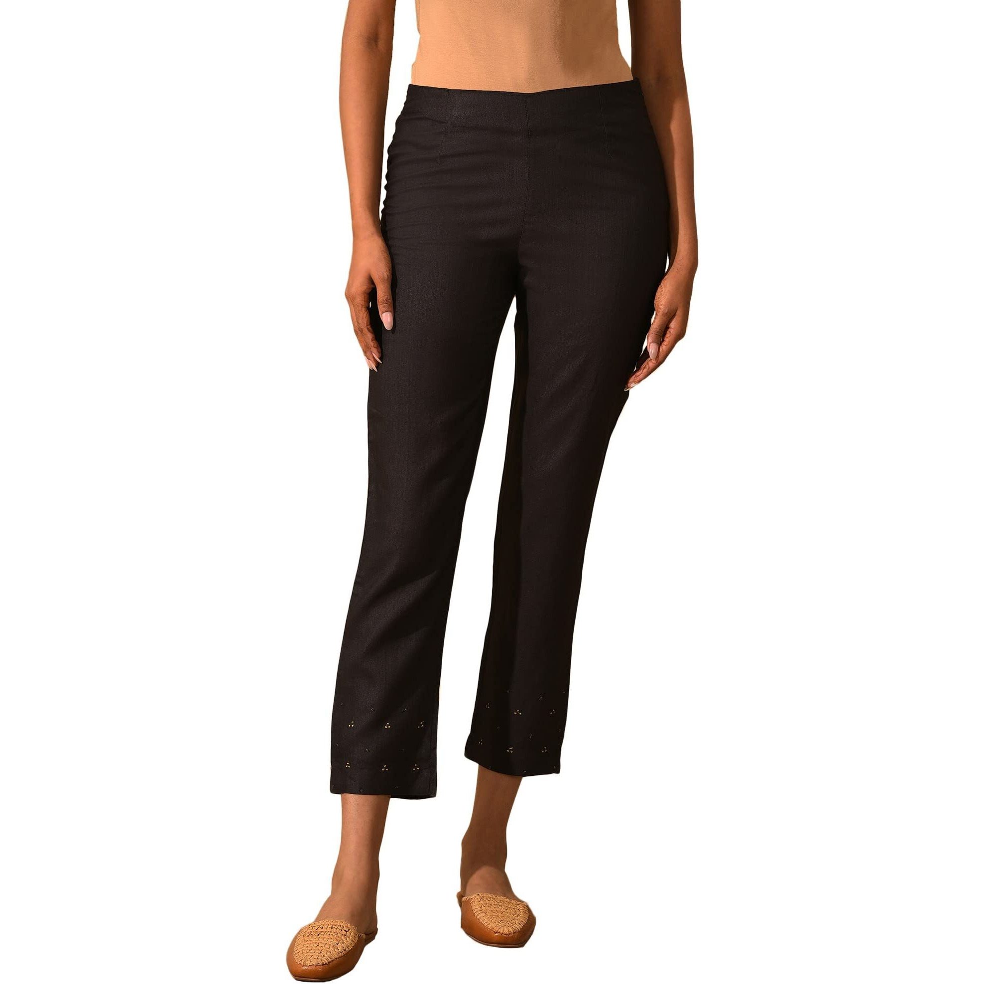 Folksong Strechable Slim Pants For Women | Trousers For Women | W For Woman