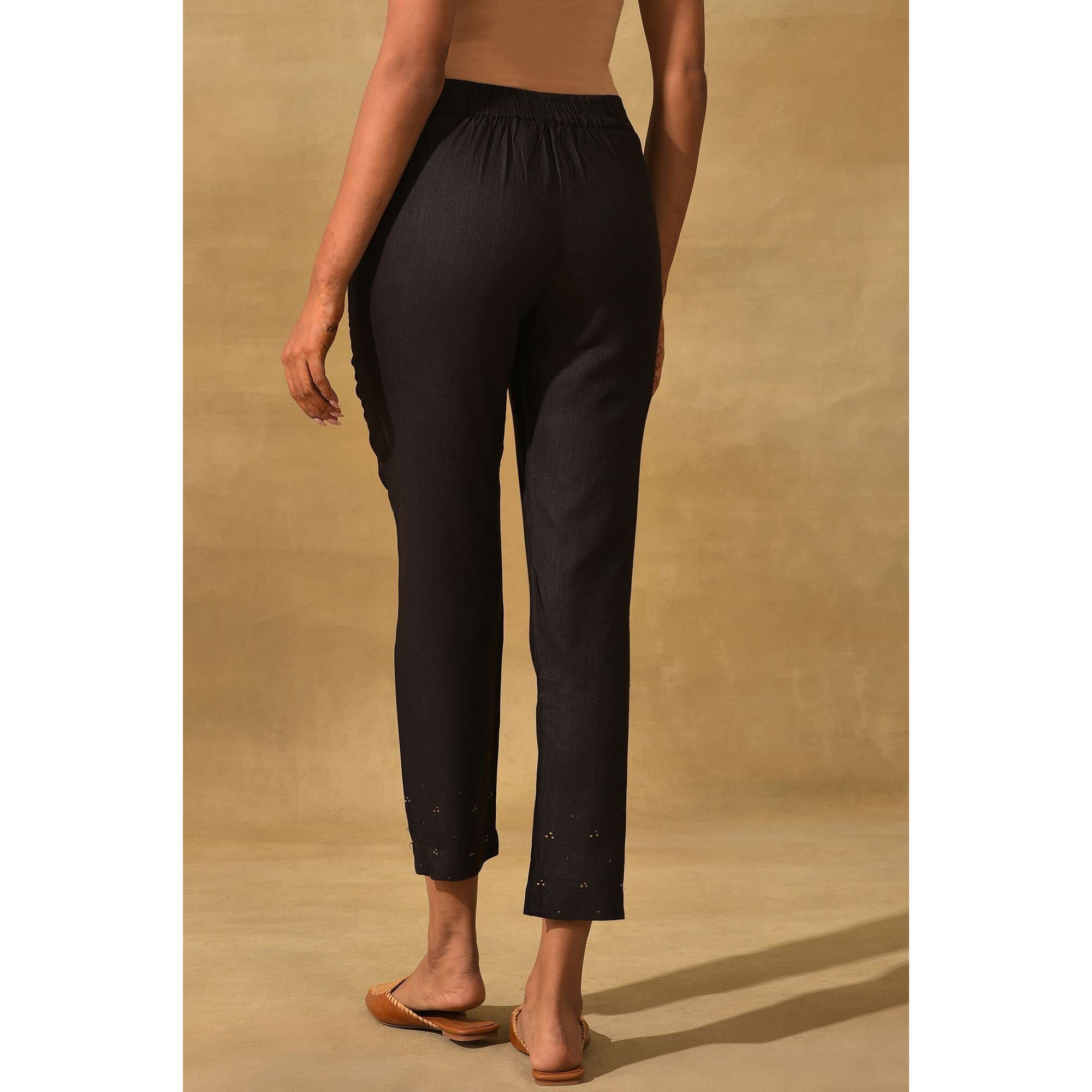 Folksong Strechable Slim Pants For Women | Trousers For Women | W For Woman