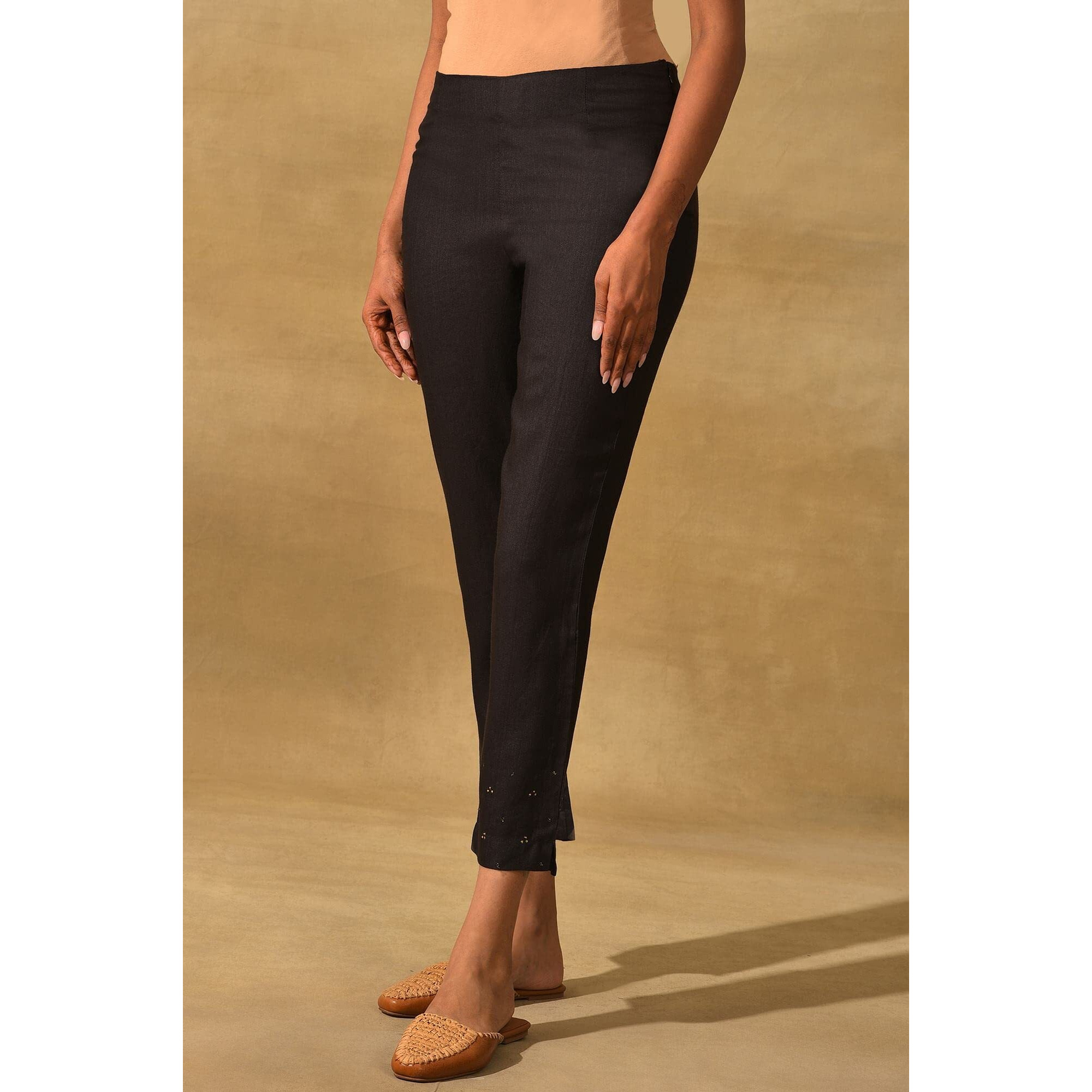 Folksong Strechable Slim Pants For Women | Trousers For Women | W For Woman