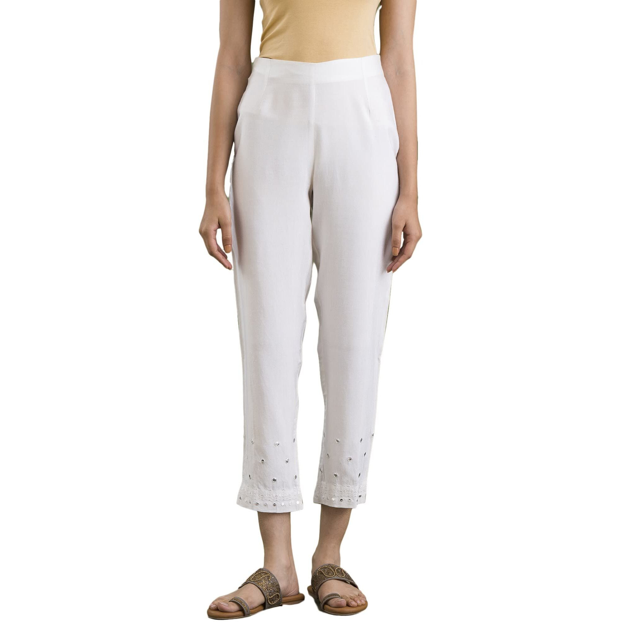 Folksong Strechable Slim Pants For Women | Trousers For Women | W For Woman