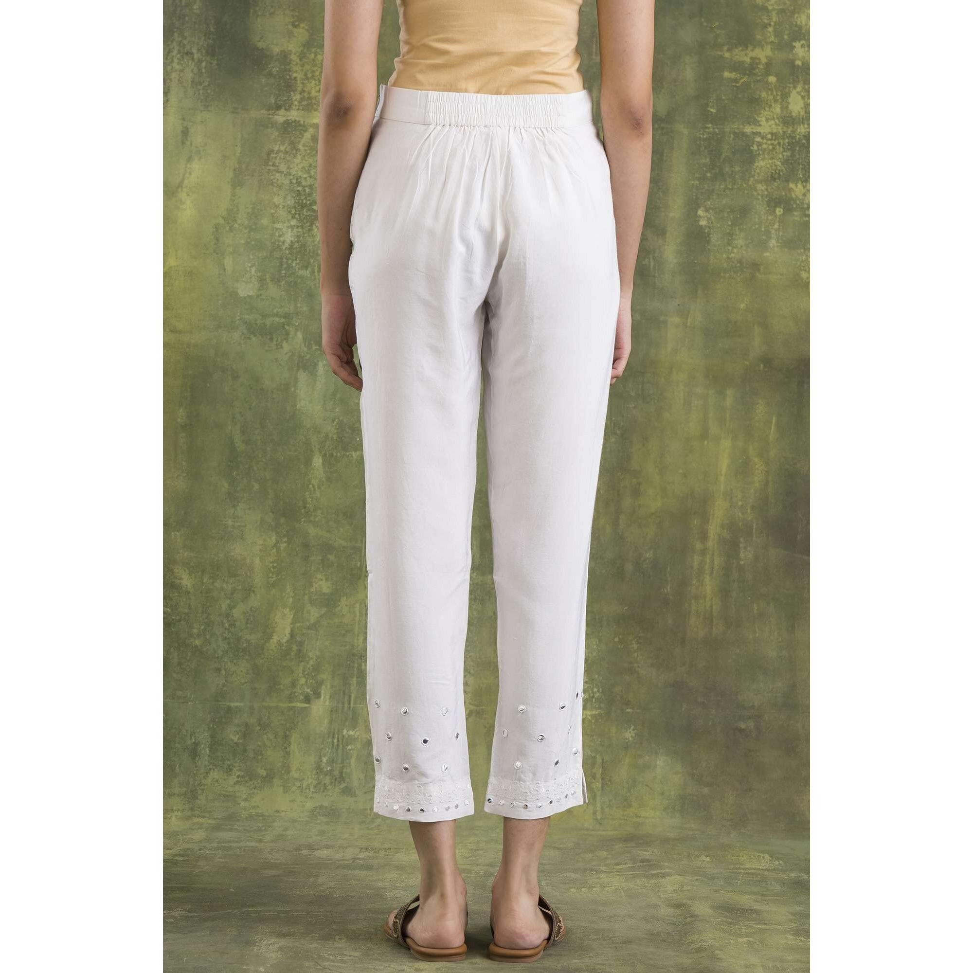 Folksong Strechable Slim Pants For Women | Trousers For Women | W For Woman