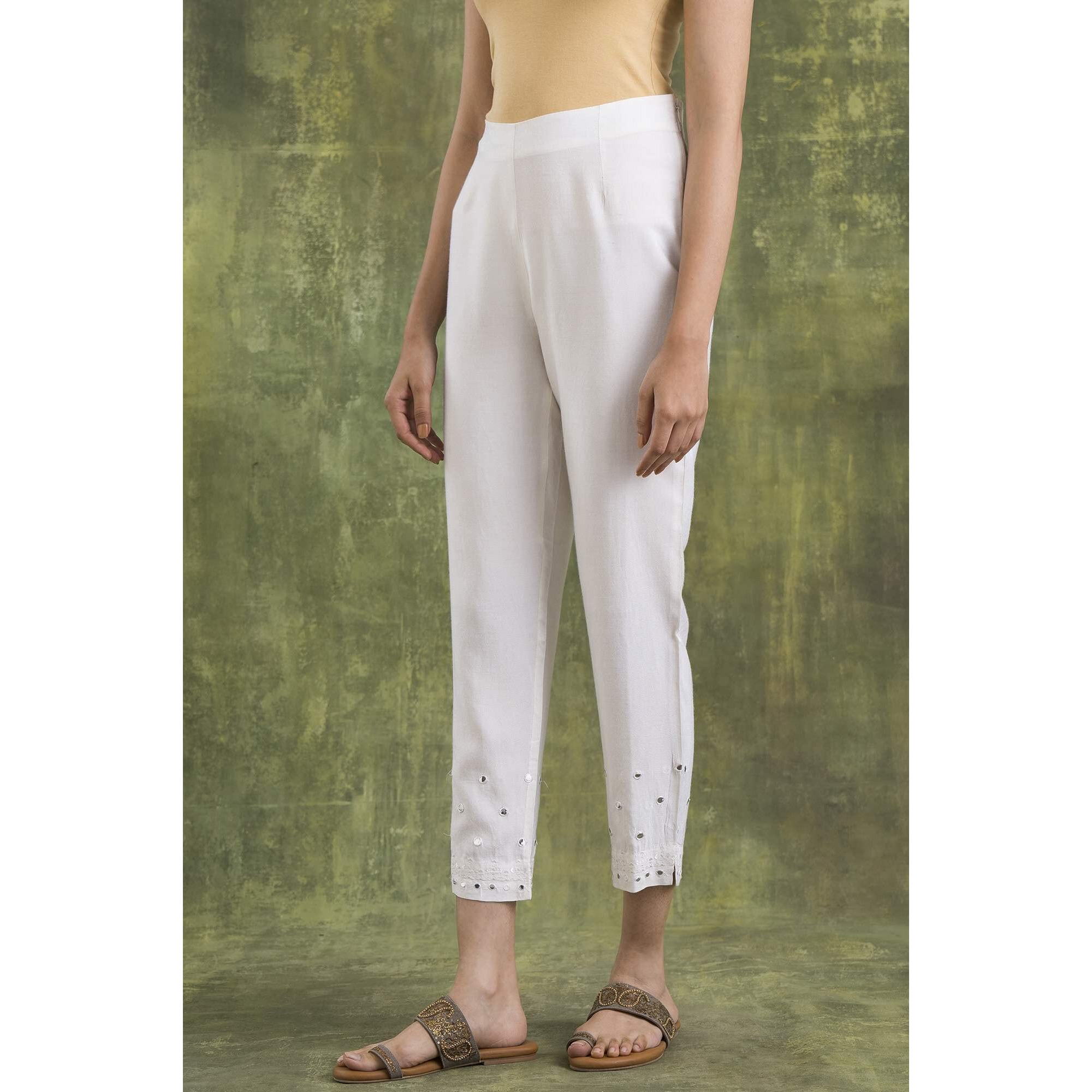 Folksong Strechable Slim Pants For Women | Trousers For Women | W For Woman