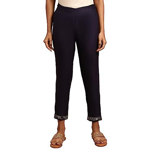 Folksong Strechable Slim Pants For Women | Trousers For Women | W For Woman