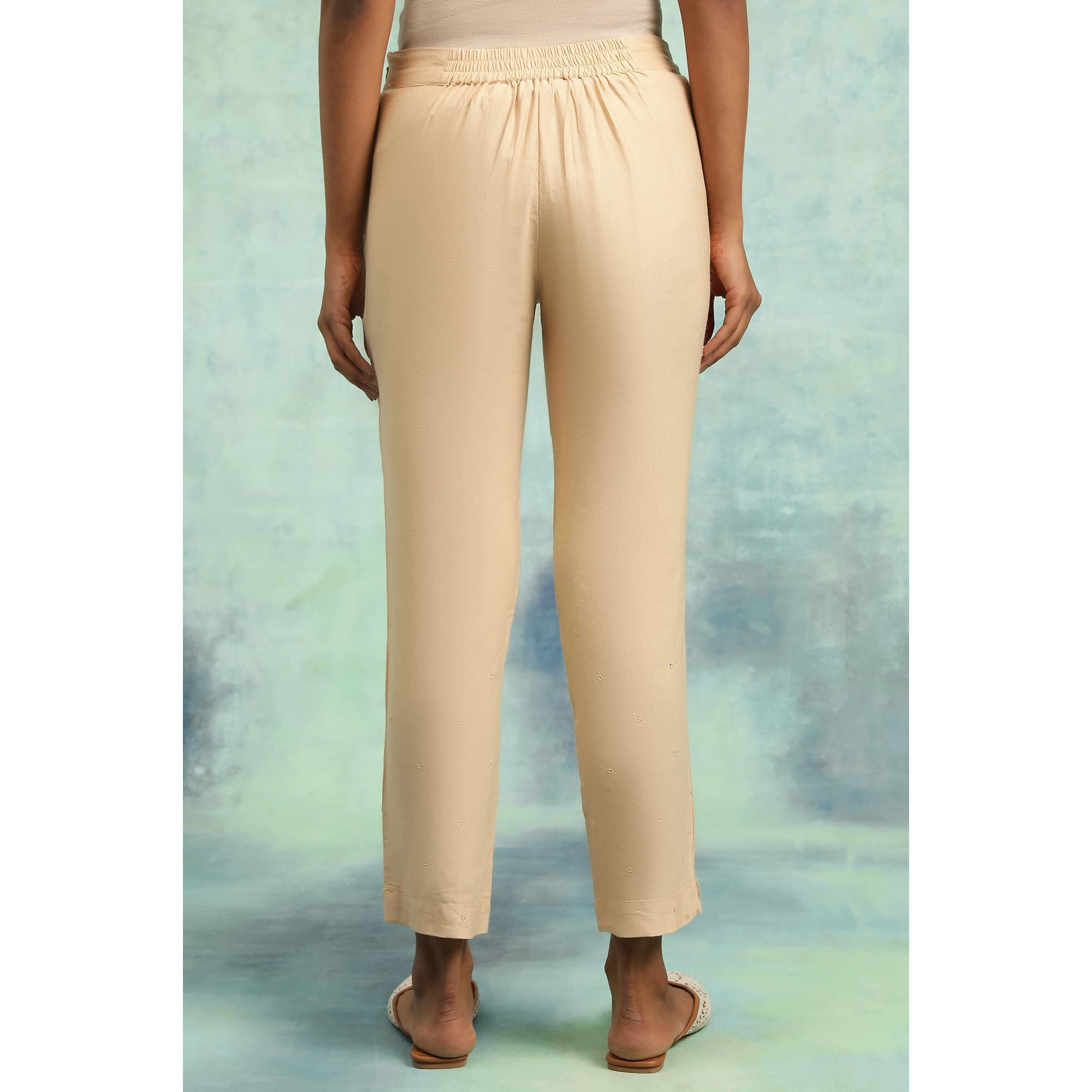 Folksong Strechable Slim Pants For Women | Trousers For Women | W For Woman