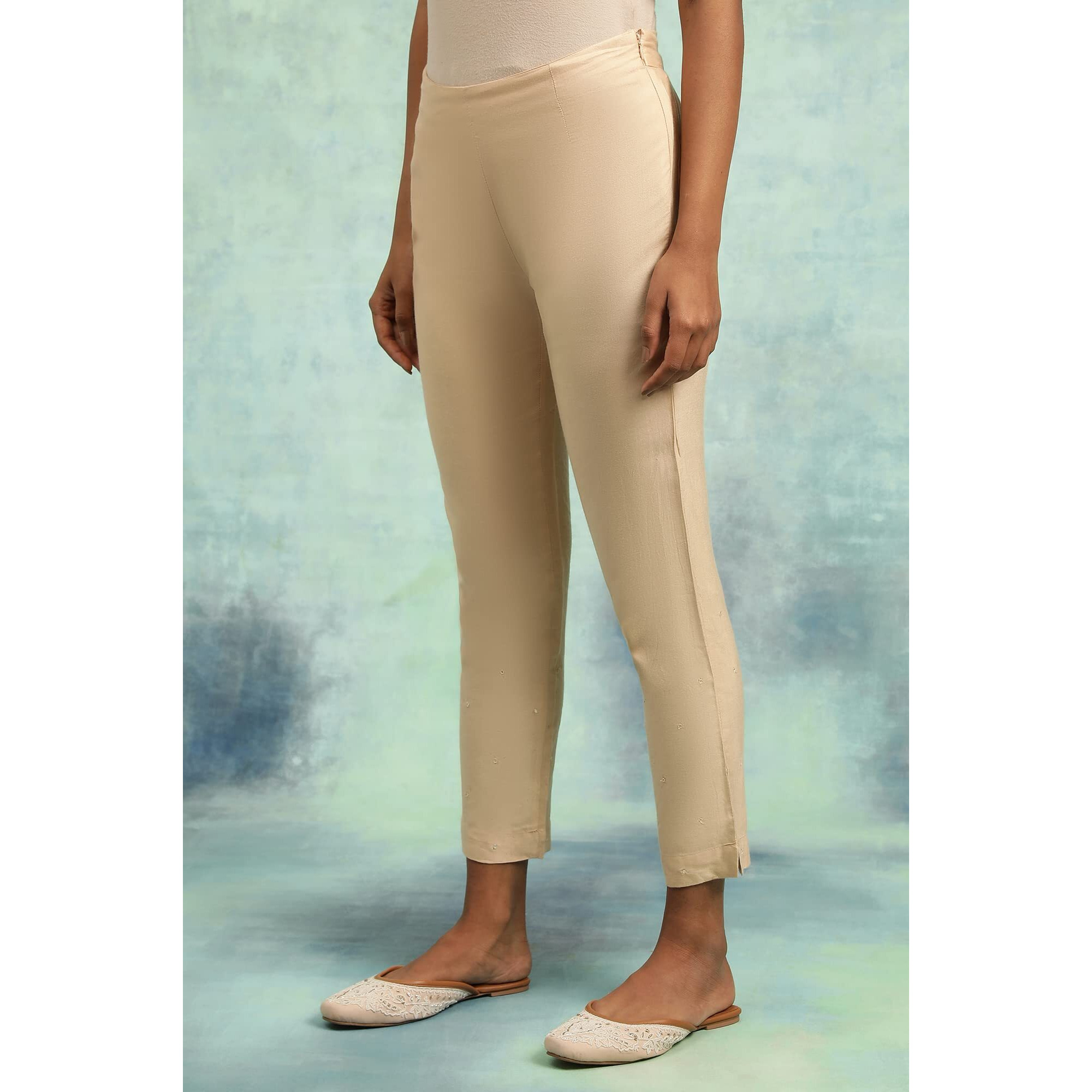 Folksong Strechable Slim Pants For Women | Trousers For Women | W For Woman