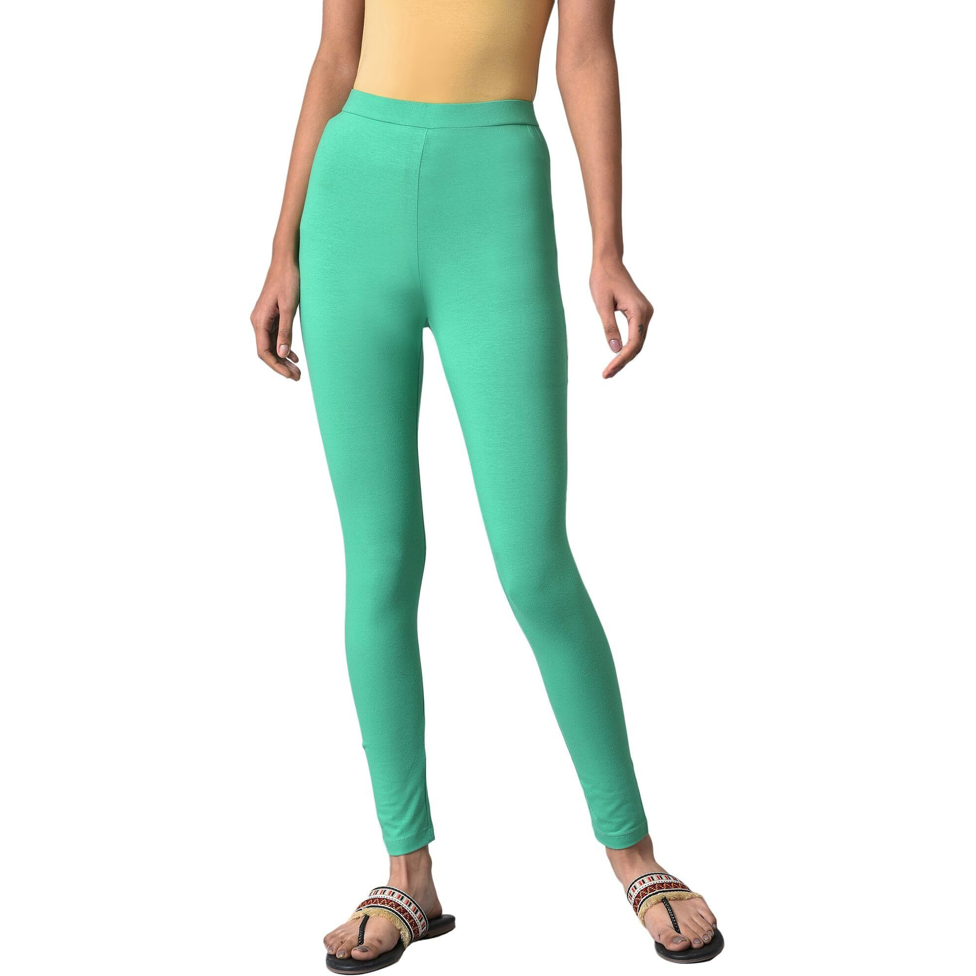 W For Woman Green Cotton Jersey Tights_23Few60105-219694_M_Wm