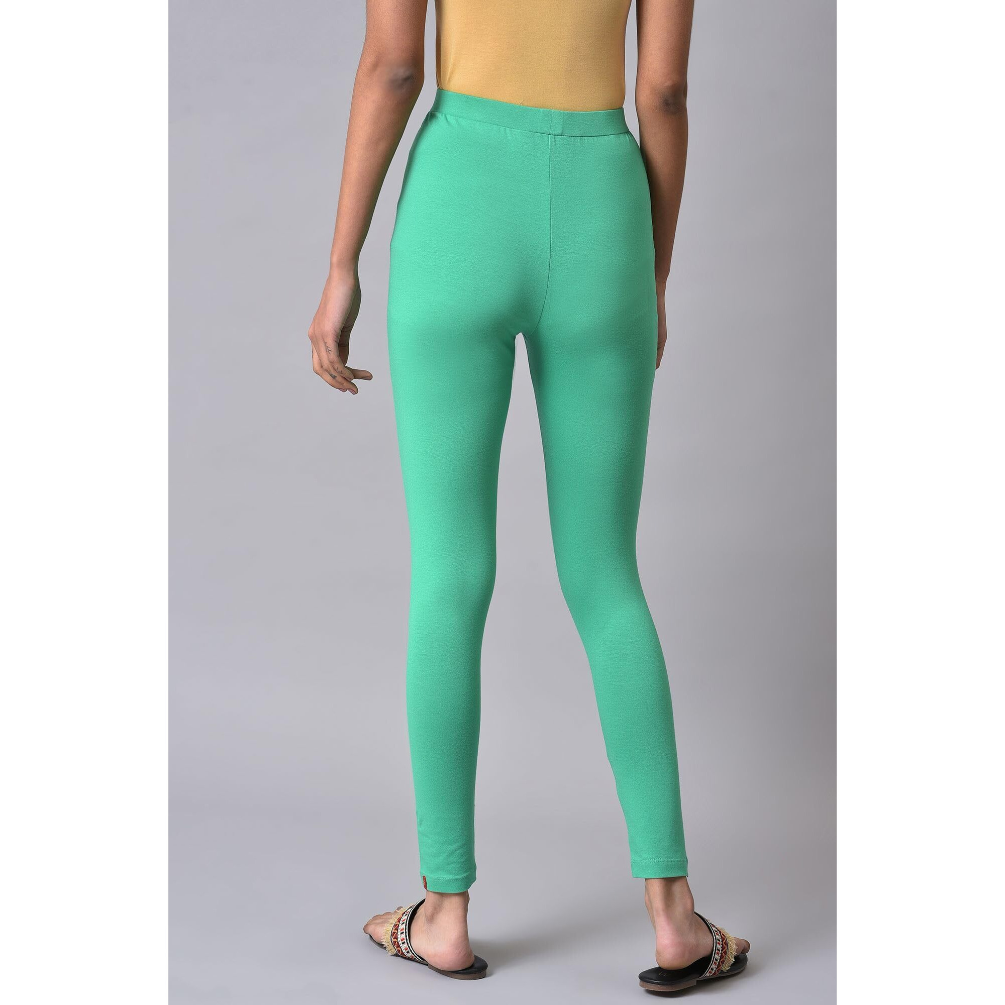 W For Woman Green Cotton Jersey Tights_23Few60105-219694_M_Wm