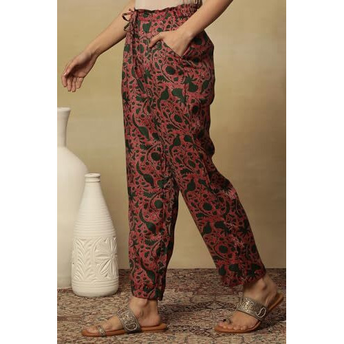 Folksong Strechable Straight Pants For Women | Trousers For Women | W For Woman