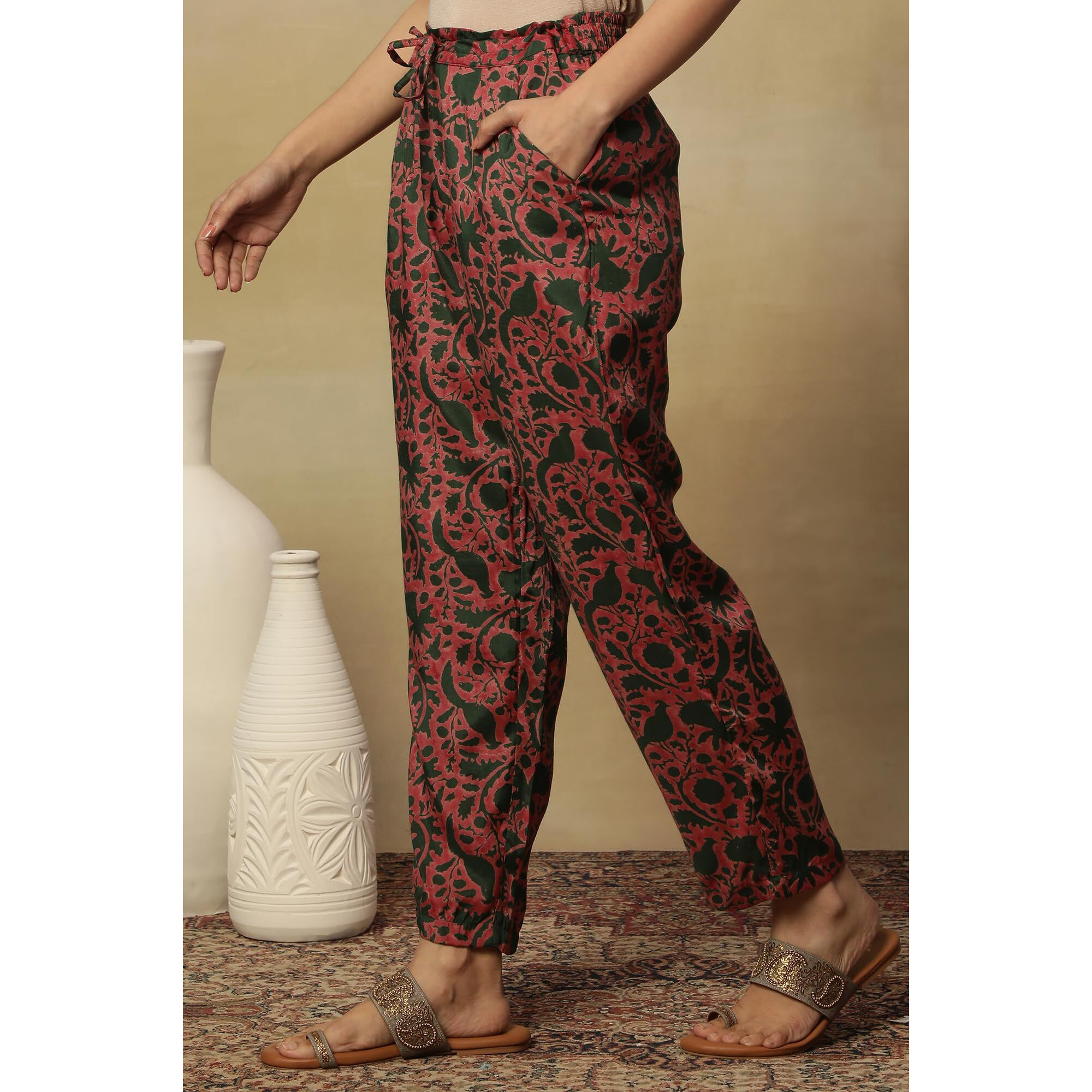 Folksong Strechable Straight Pants For Women | Trousers For Women | W For Woman