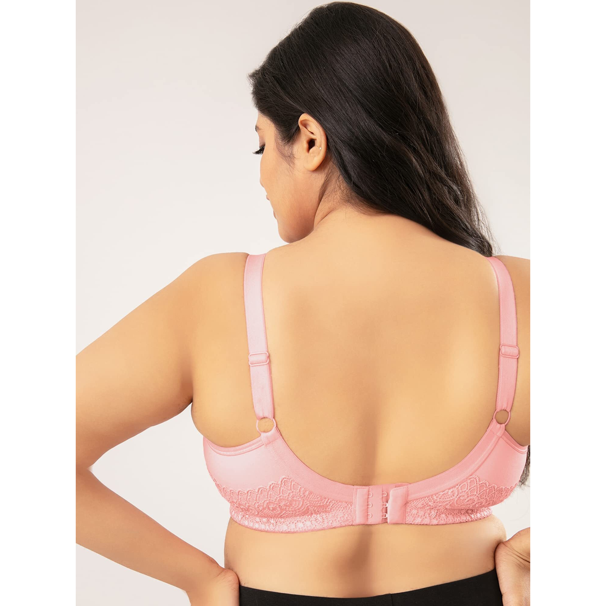 Nykd (Nyb101) Cotton Non Padded & Non Wired Everyday Bra For Women | M-Frame Structure For Bounce Control With Full Coverage & Super Soft Wide Straps - Coral