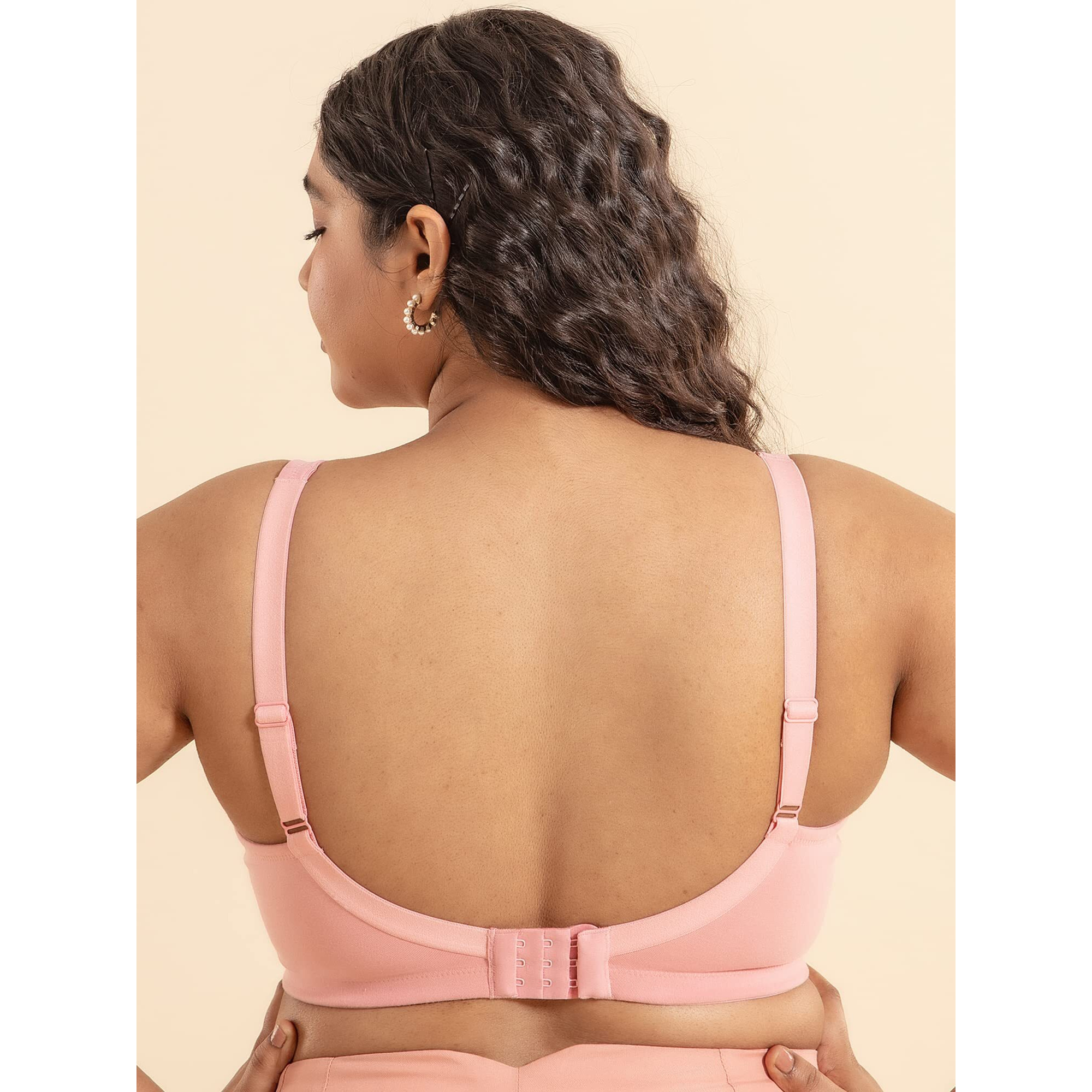 Nykd Everyday Cotton Minimiser Bra For Women Non Padded, Full Coverage, Wire Free Bra, Nyb189, Coral, 32Dd, 1N