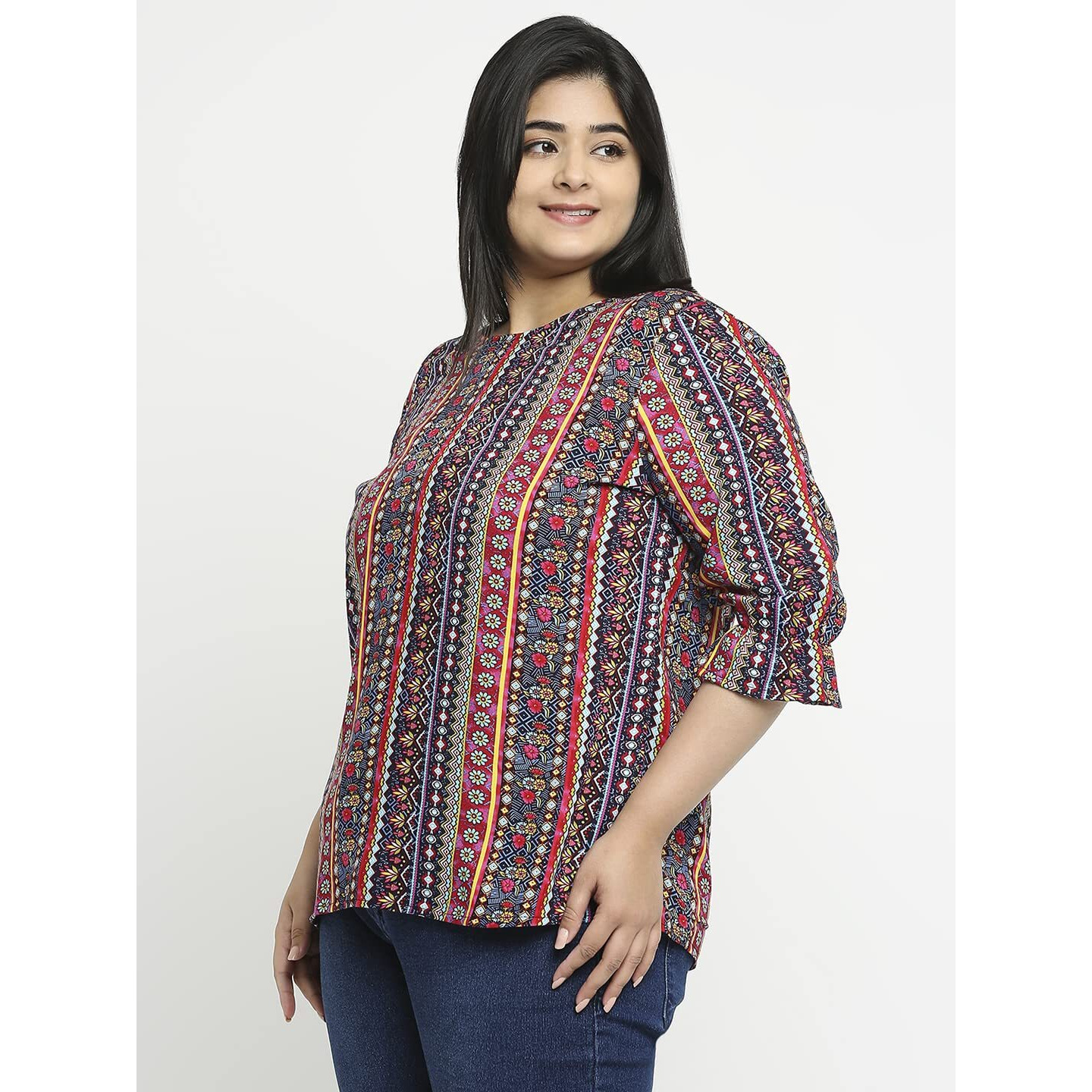 Style Quotient Women Multi Floral Polyester Regular Smart Casual Top