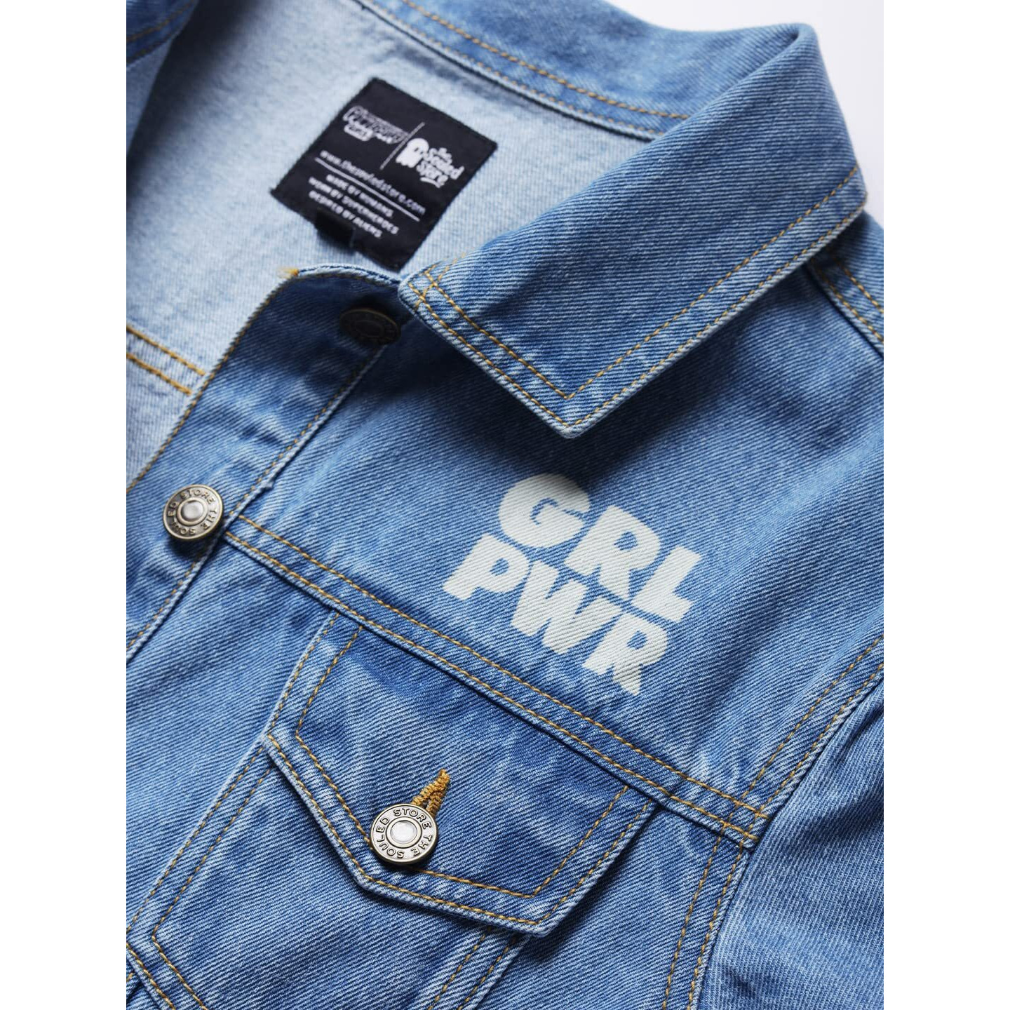 The Souled Store Women Official Powerpuff Girlsgirl Power Blue Printed Denim Jackets (X-Small)