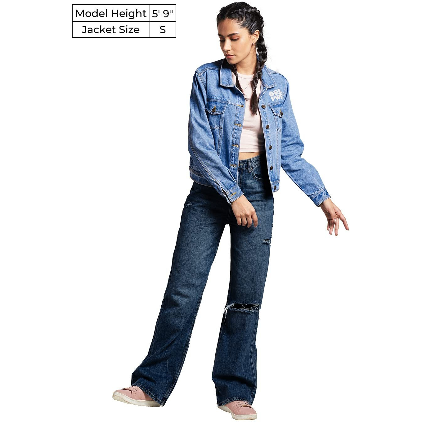 The Souled Store Women Official Powerpuff Girlsgirl Power Blue Printed Denim Jackets (X-Small)