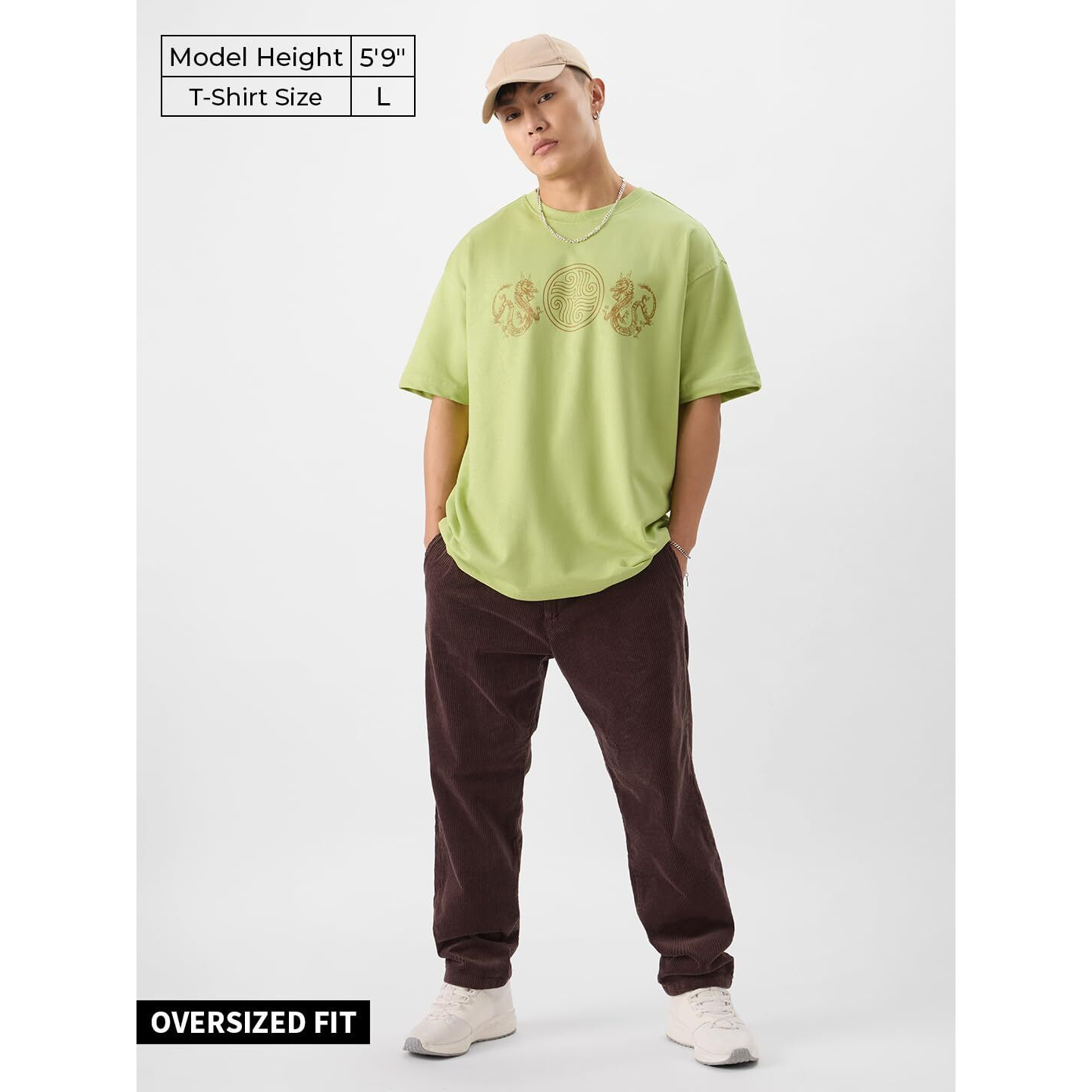 The Souled Store Avatar Make Tea Not War Oversized T-Shirts Green