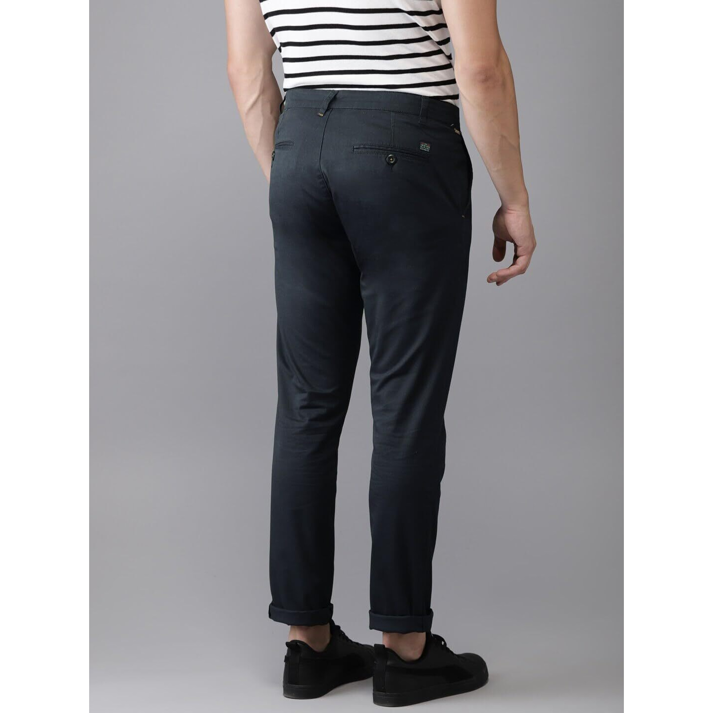 The Indian Garage Co Men's Chinos (Chino01B_Black_Black_32)
