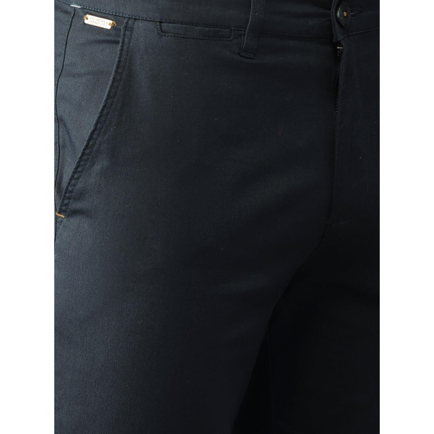 The Indian Garage Co Men's Chinos (Chino01B_Black_Black_32)