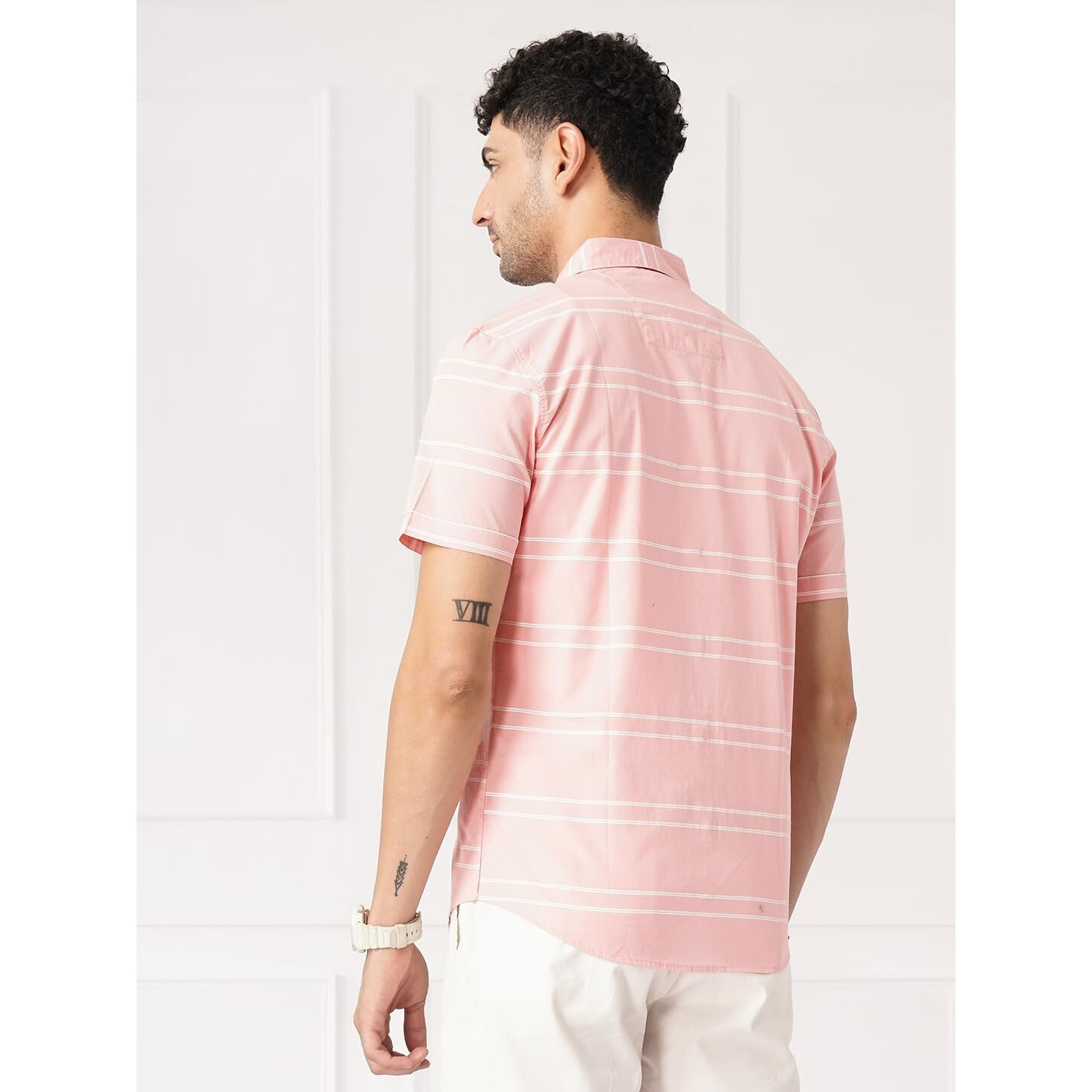 The Indian Garage Co Adult Men's Regular Fit Shirt (1021-Sh123-02_Pink 2Xl)