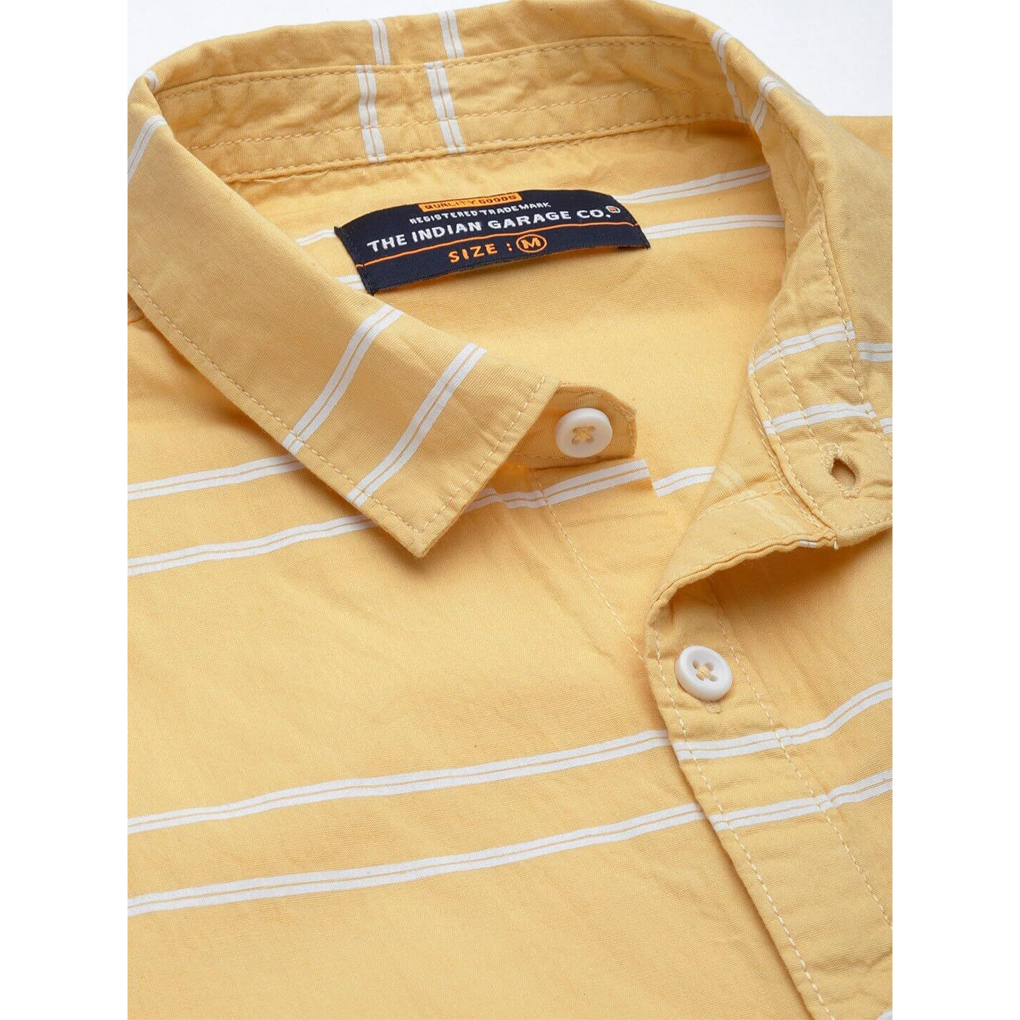 The Indian Garage Co Adult Men's Regular Fit Shirt (1021-Sh123-06_Yellow Xl)
