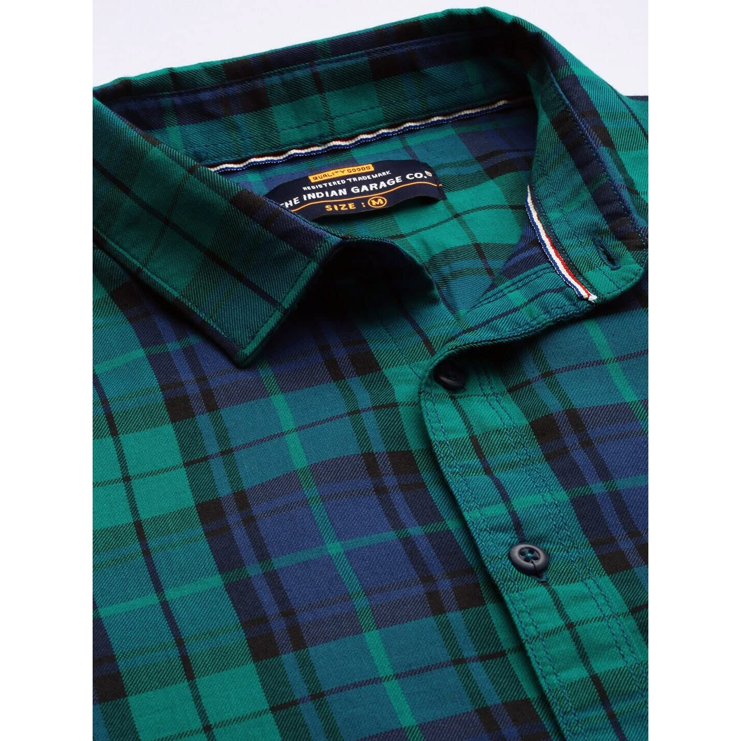 The Indian Garage Co Men's Slim Fit Shirt (1221-Sh151-37_Blue M)