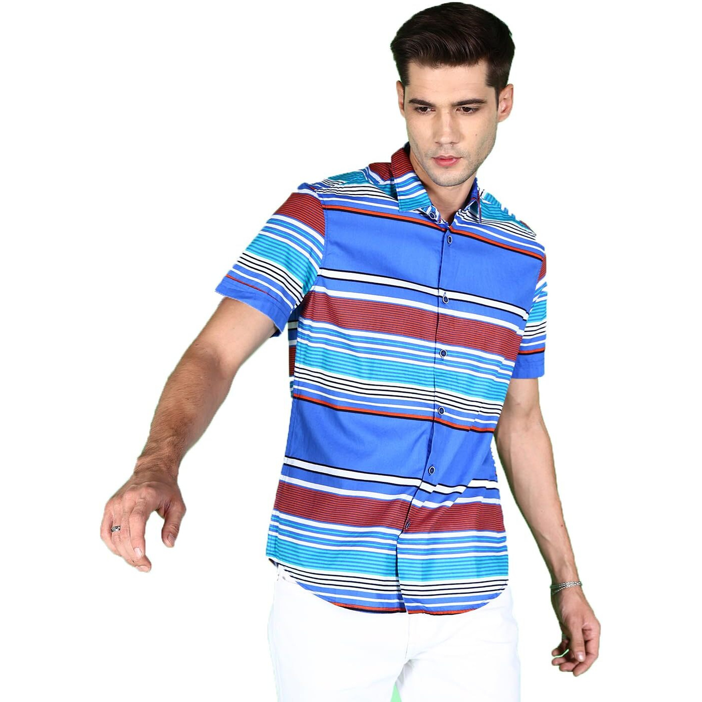The Indian Garage Co Men's Slim Fit Shirt (0623-Shpppr-05-01_Blue